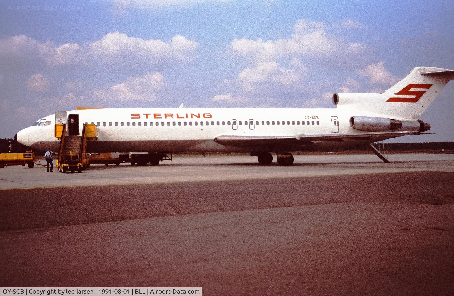 OY-SCB, 1981 Boeing 727-221 C/N 22536, Billund 1.8.1991