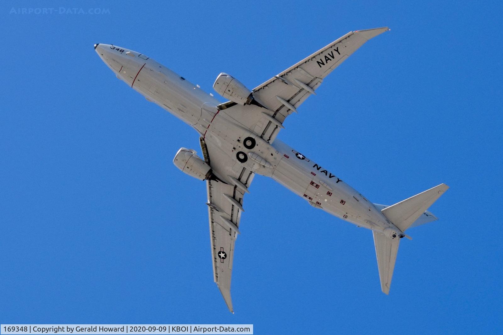 169348, 2018 Boeing P-8A Poseidon C/N 63198, Climb out from 10L.