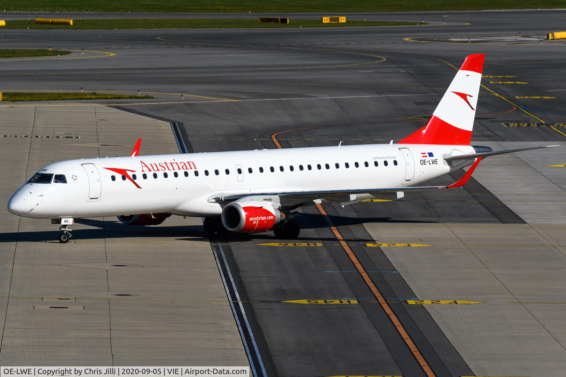 OE-LWE, 2012 Embraer 195LR (ERJ-190-200LR) C/N 19000553, Austrian Airlines