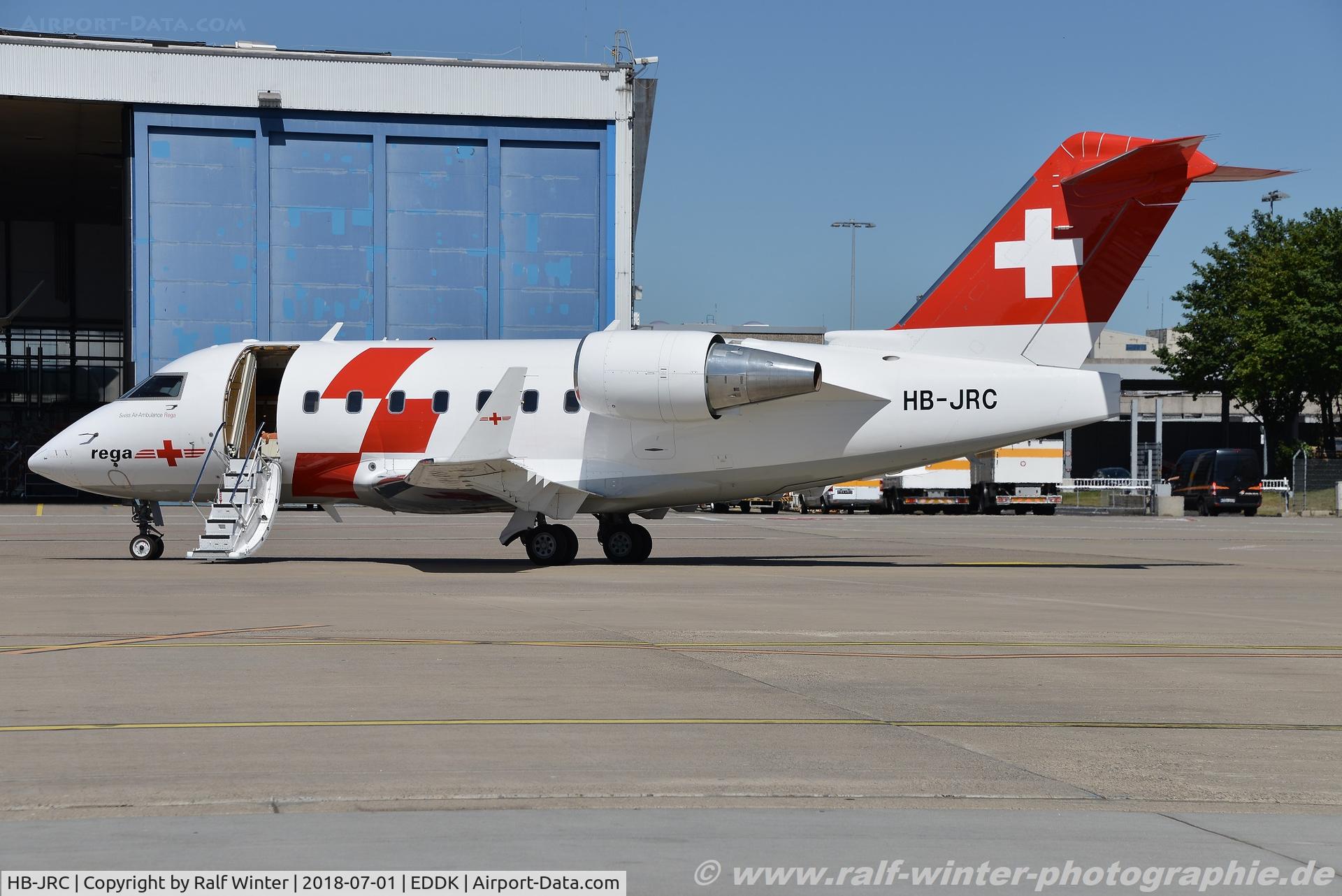 HB-JRC, 2002 Bombardier Challenger 604 (CL-600-2B16) C/N 5540, Bombardier CL-600-2B16 Challenger 604 - SAZ REGA Swiss Airambulance - 5540 - HB-JRC - 01.07.2018 - CGN