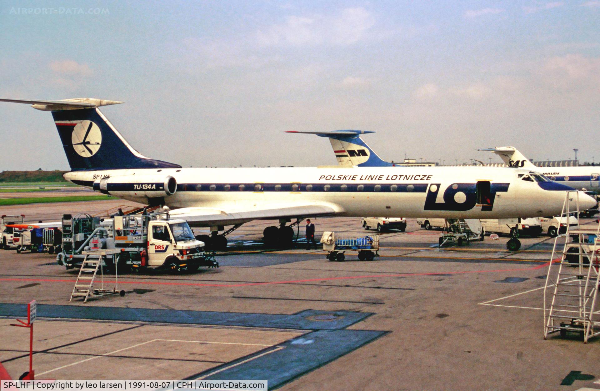 SP-LHF, 1973 Tupolev Tu-134A C/N 3352005, Copenhagen 7.8.1991