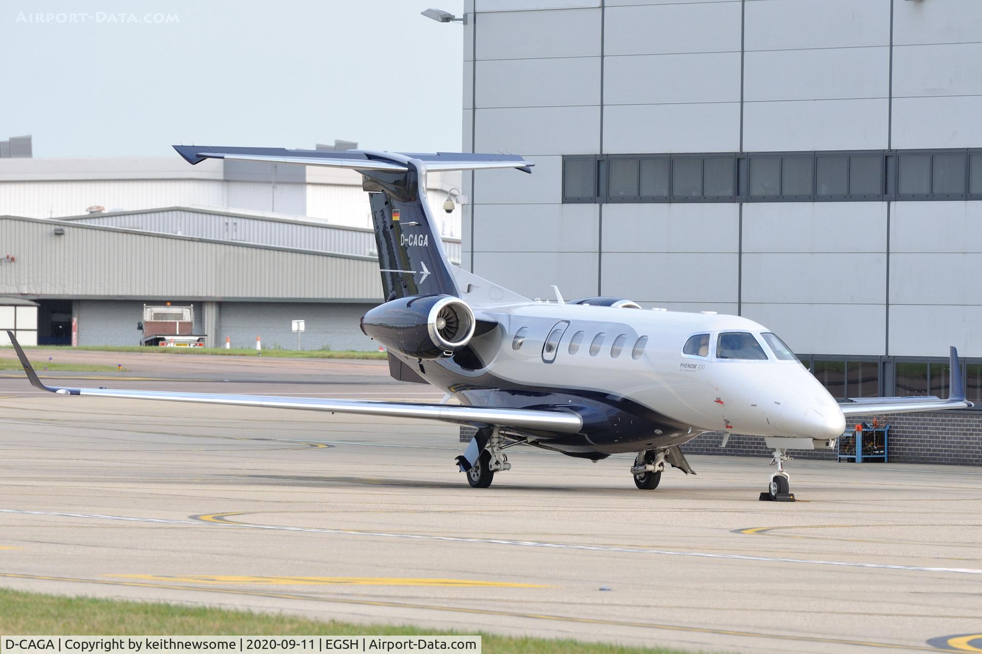 D-CAGA, 2017 Embraer EMB-505 Phenom 300 C/N 50500376, Parked at Norwich.