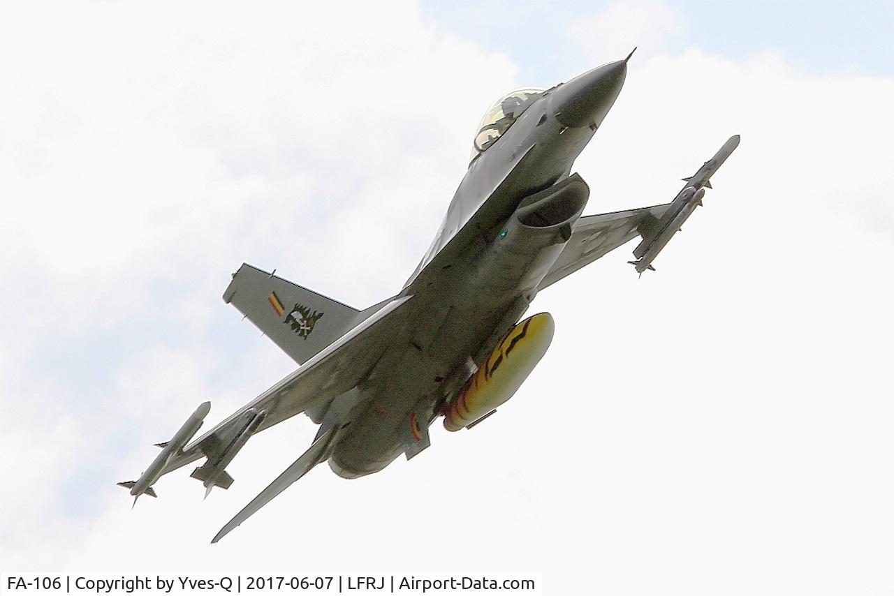 FA-106, SABCA F-16AM Fighting Falcon C/N 6H-106, SABCA F-16AM Fighting Falcon, Take off rwy 26, Landivisiau Naval Air Base (LFRJ) Tiger Meet 2017