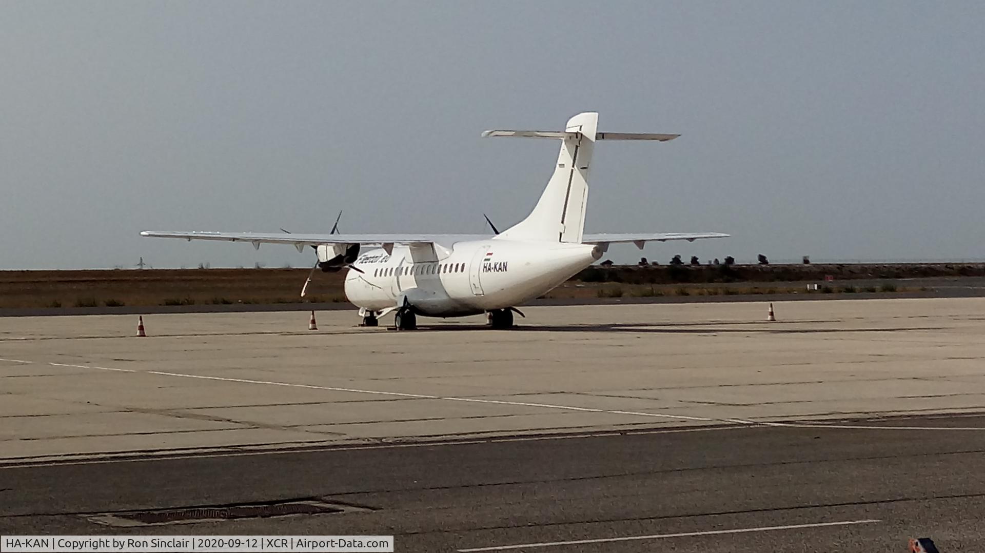 HA-KAN, 1989 ATR 42-320 C/N 121, At a very quiet Vatry Airport, Saturday 12/09/2020.
