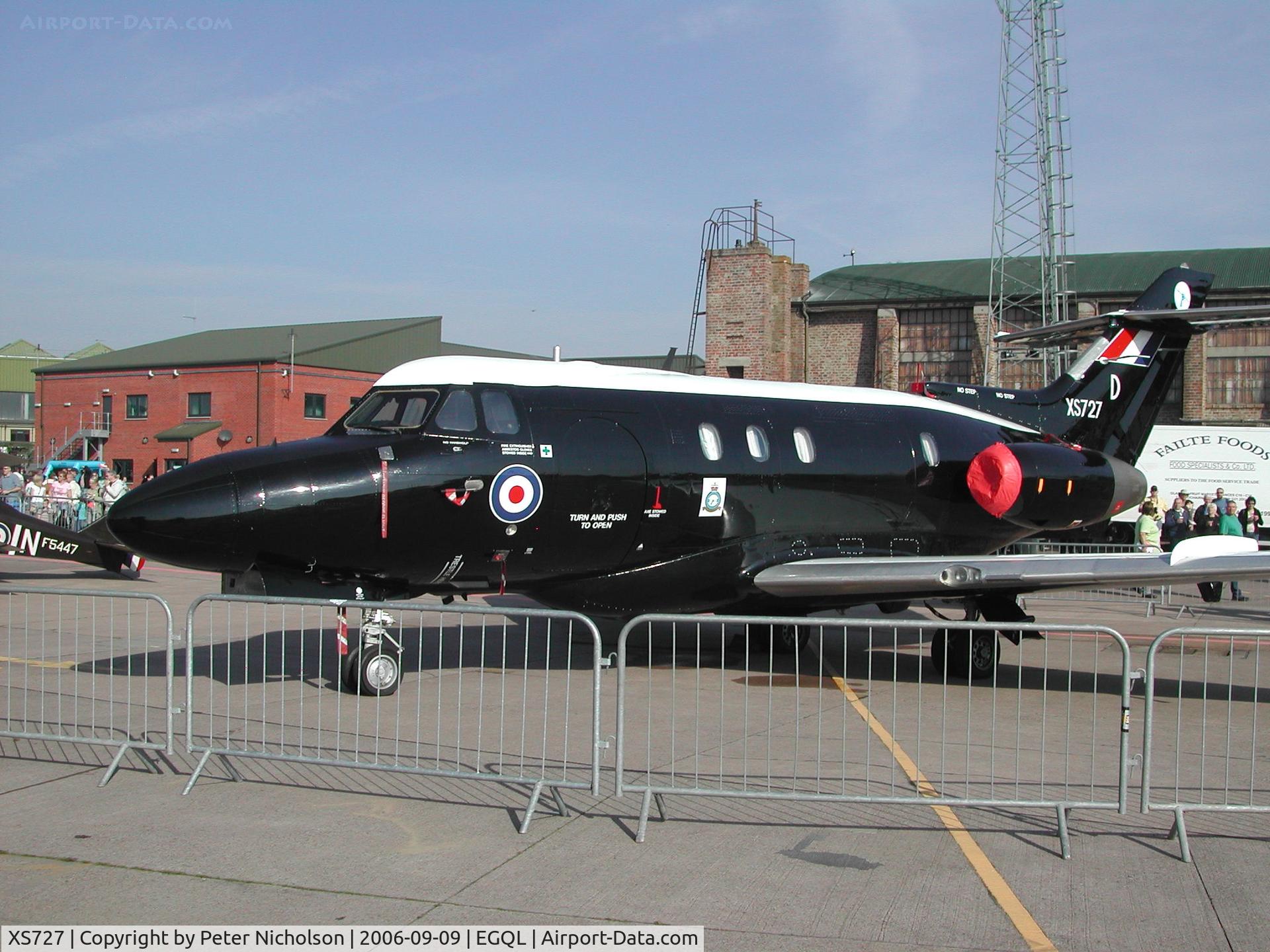 XS727, 1965 Hawker Siddeley HS.125 Dominie T.1 C/N 25045, Dominie T.1, callsign Cranwell 90, of 55[Reserve] Squadron on display at the 2006 RAF Leuchars Airshow.