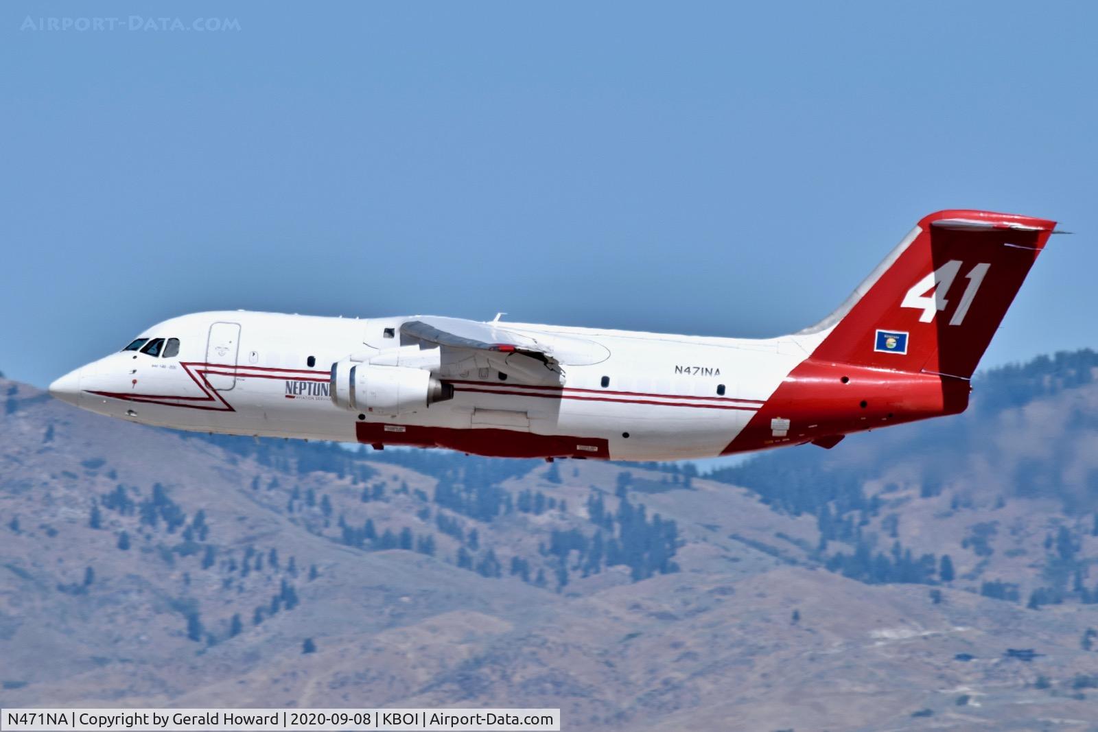 N471NA, 1989 British Aerospace BAe.146-200 C/N E2136, Take off from 28R.