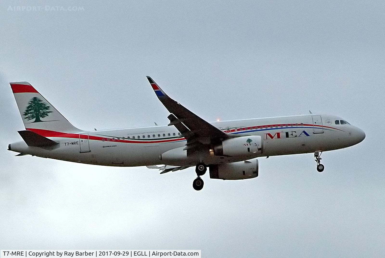 T7-MRE, 2016 Airbus A320-232 C/N 6978, T7-MRE   Airbus A320-232SL [6978] (MEA-Middle East Airlines) Home~G 29/09/2017