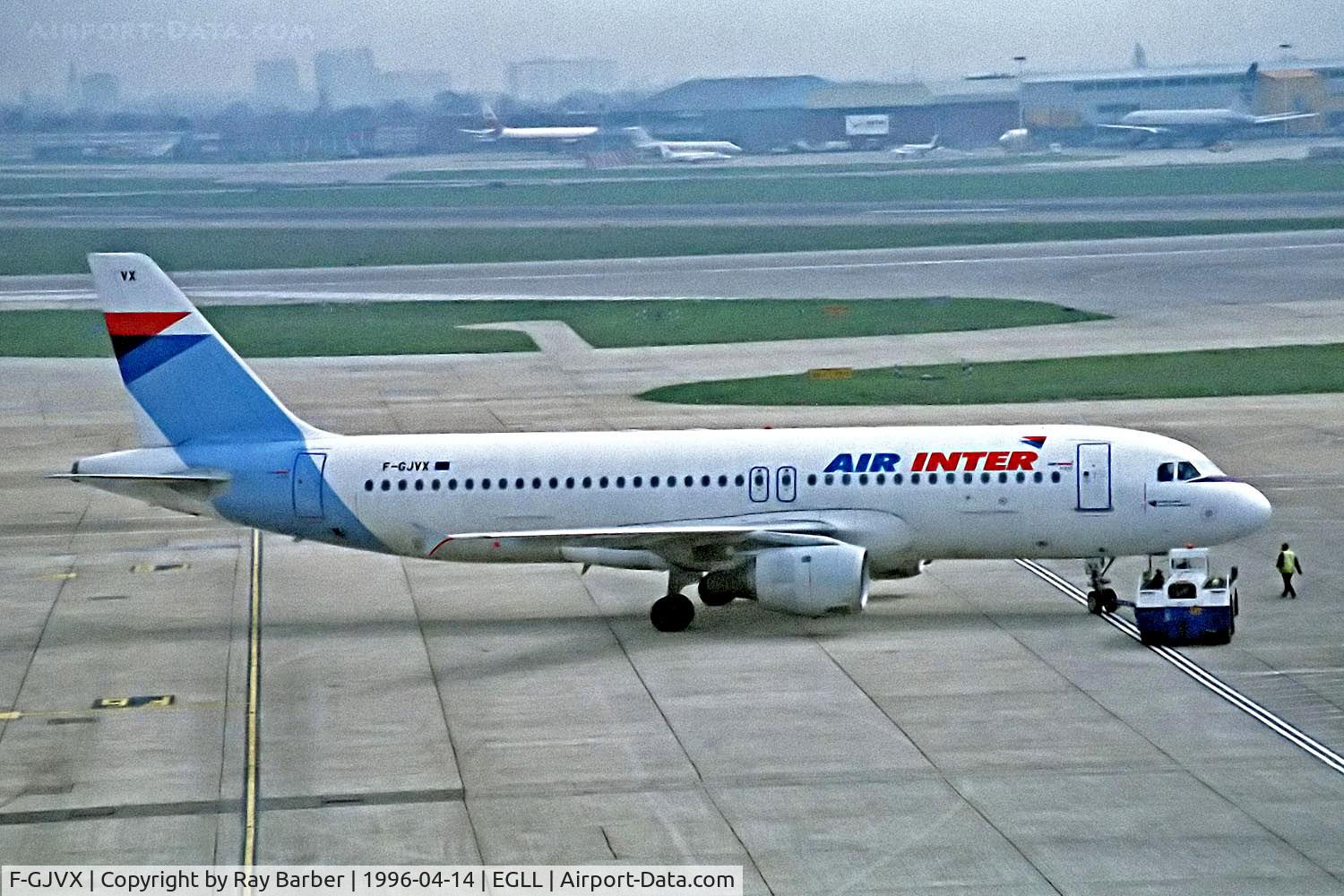 F-GJVX, 1993 Airbus A320-212 C/N 420, F-GJVX   Airbus A320-212 [0420] (Air Inter) Heathrow~G 14/04/1996