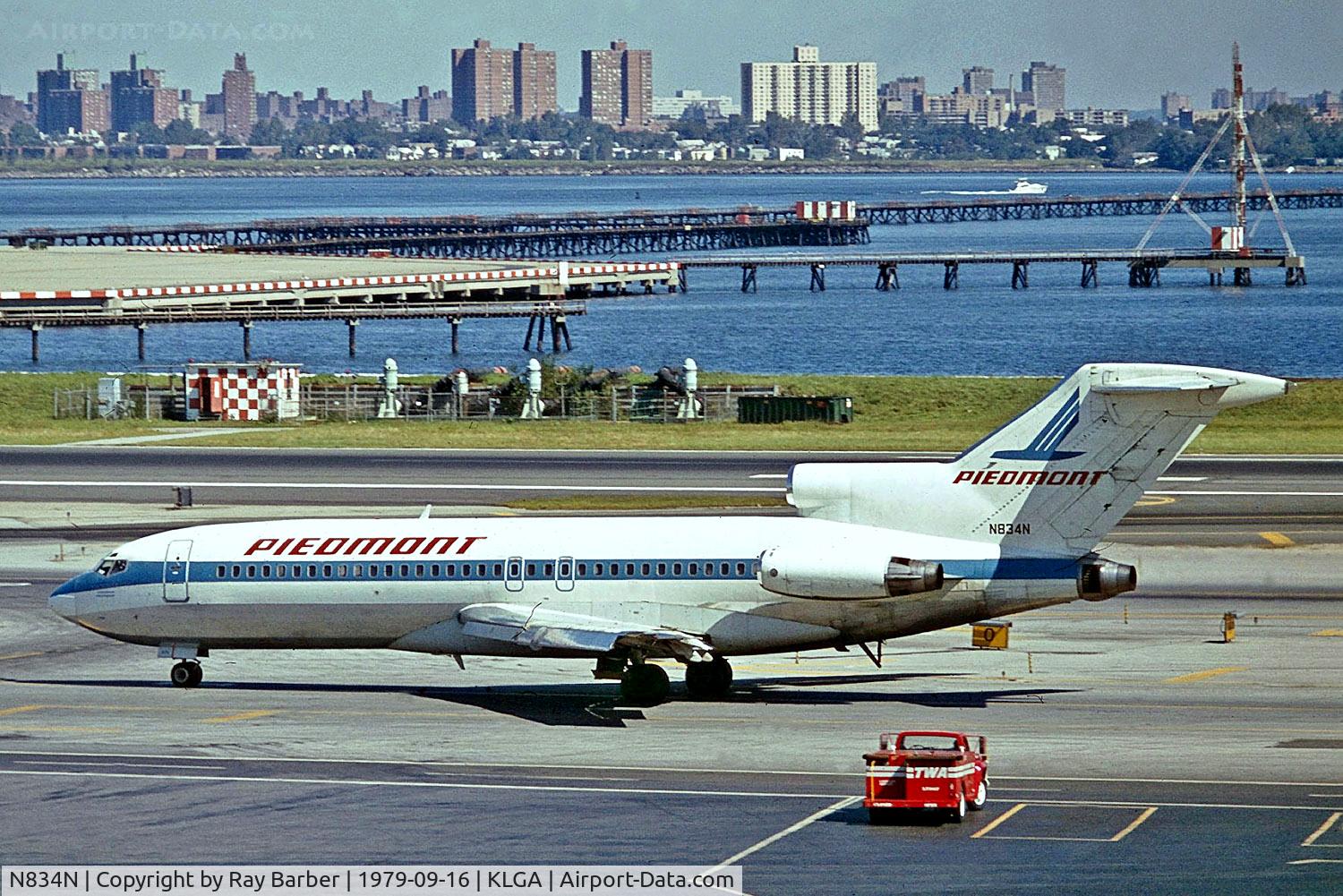 N834N, 1965 Boeing 727-95 C/N 18858, N834N   Boeing 727-95 [18858] (Piedmont Airlines) New York-La Guardia~N 16/09/1979