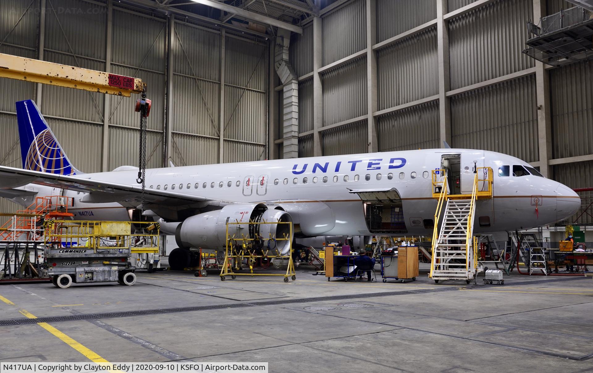 N417UA, 1994 Airbus A320-232 C/N 483, SFO 2020.