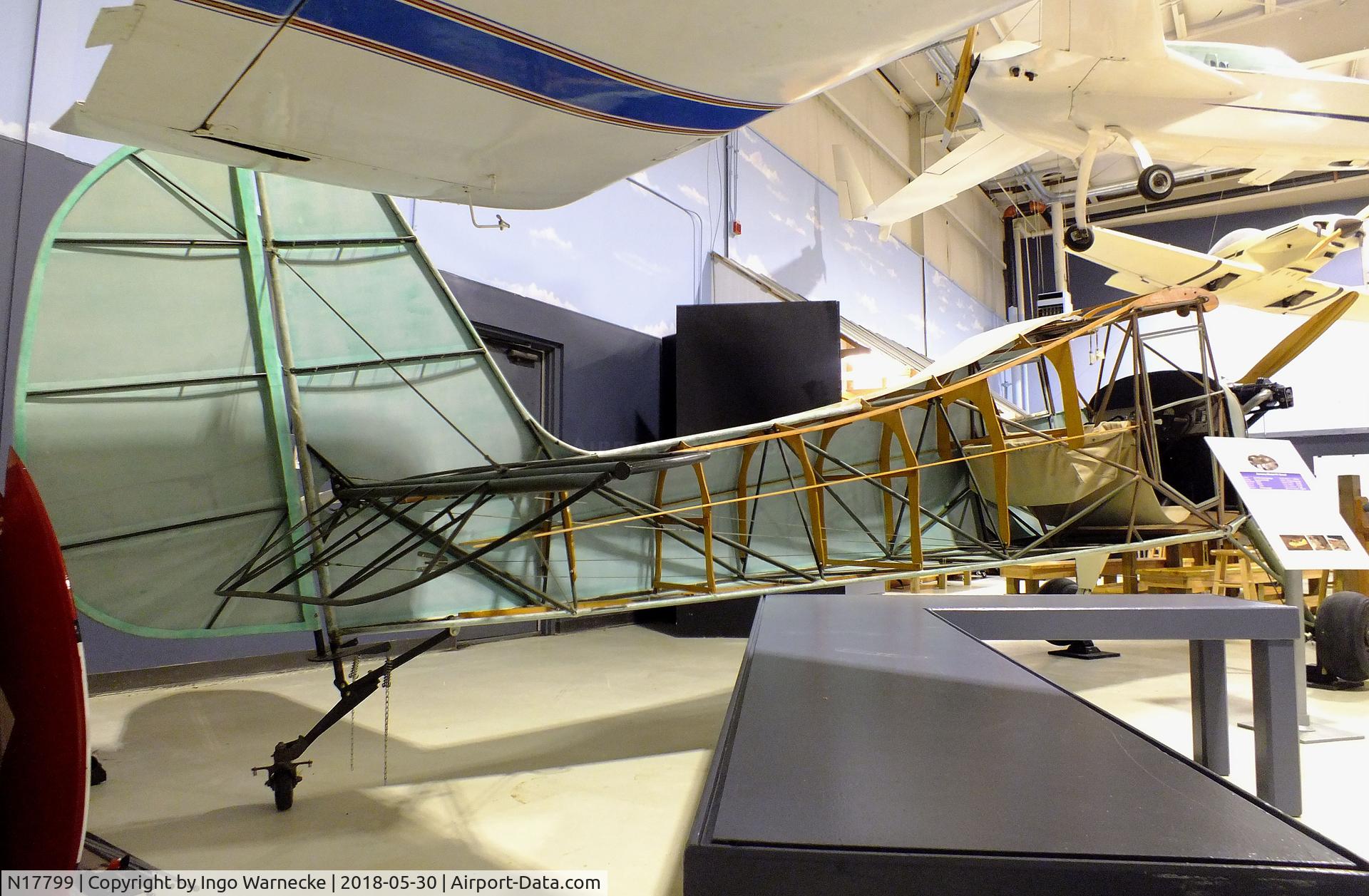 N17799, Aeronca K C/N K-66, Aeronca K 1 Scout (minus wings and starboard outer skin) at the Southern Museum of Flight, Birmingham AL