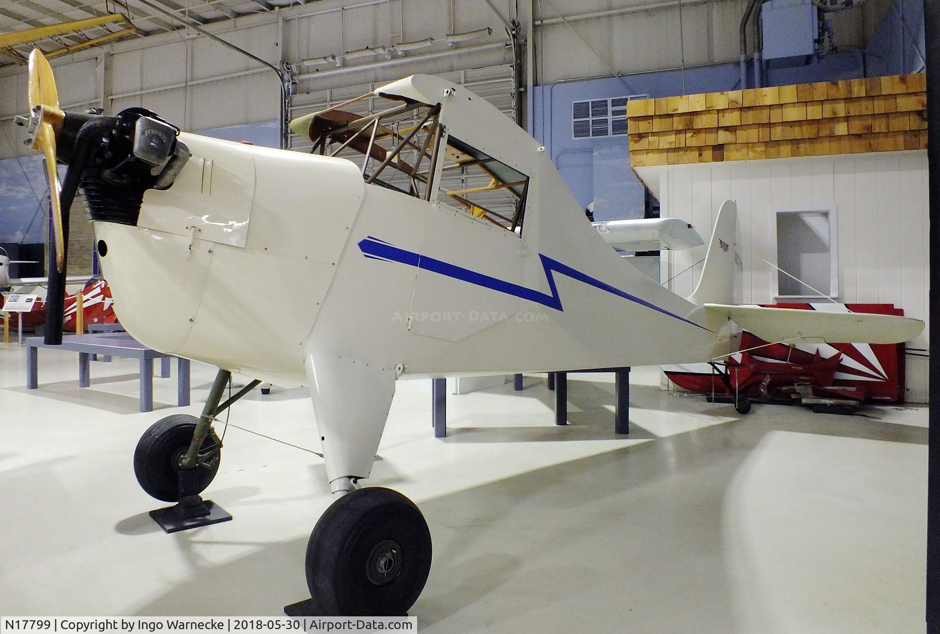 N17799, Aeronca K C/N K-66, Aeronca K 1 Scout (minus wings and starboard outer skin) at the Southern Museum of Flight, Birmingham AL