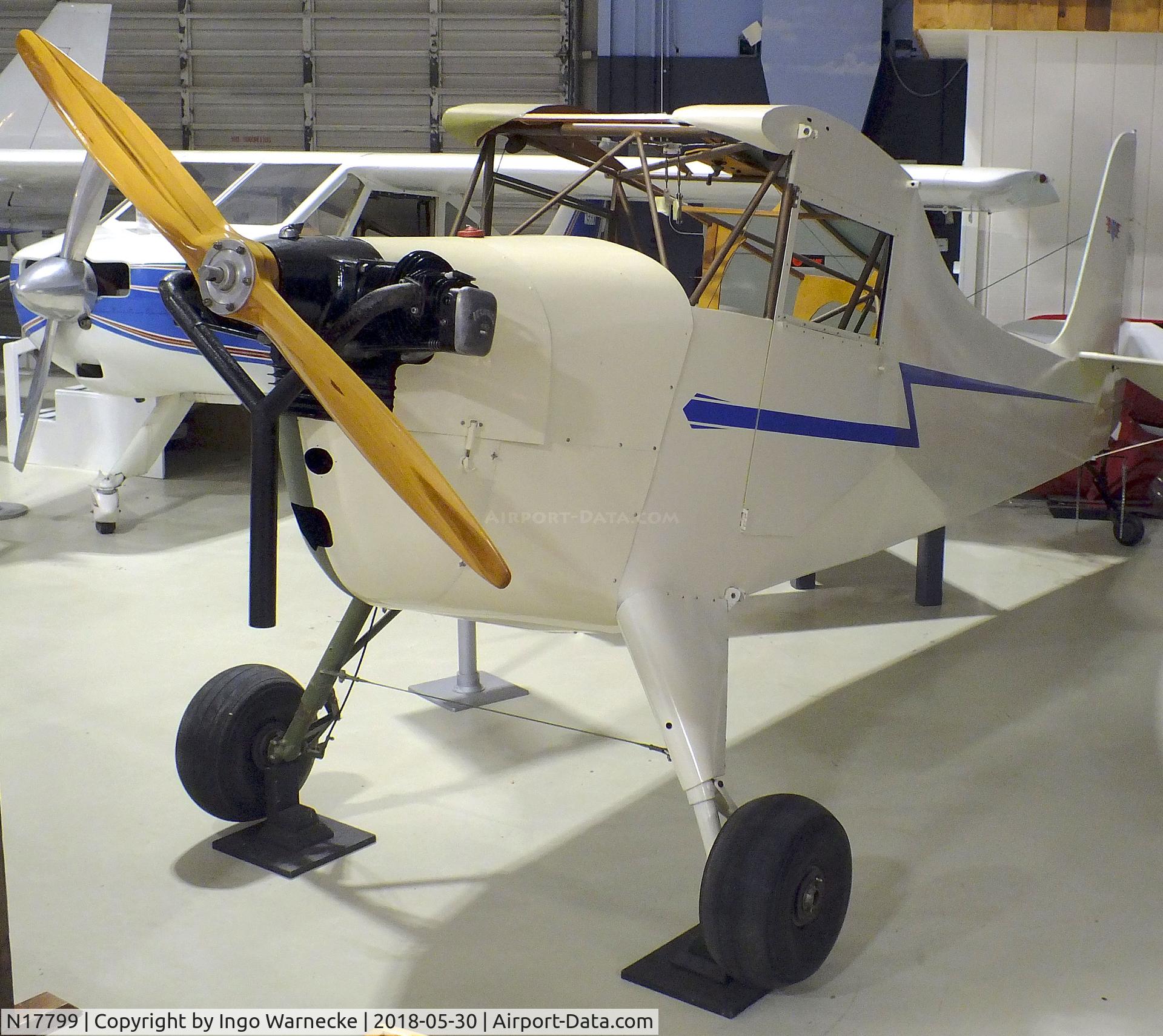N17799, Aeronca K C/N K-66, Aeronca K 1 Scout (minus wings and starboard outer skin) at the Southern Museum of Flight, Birmingham AL