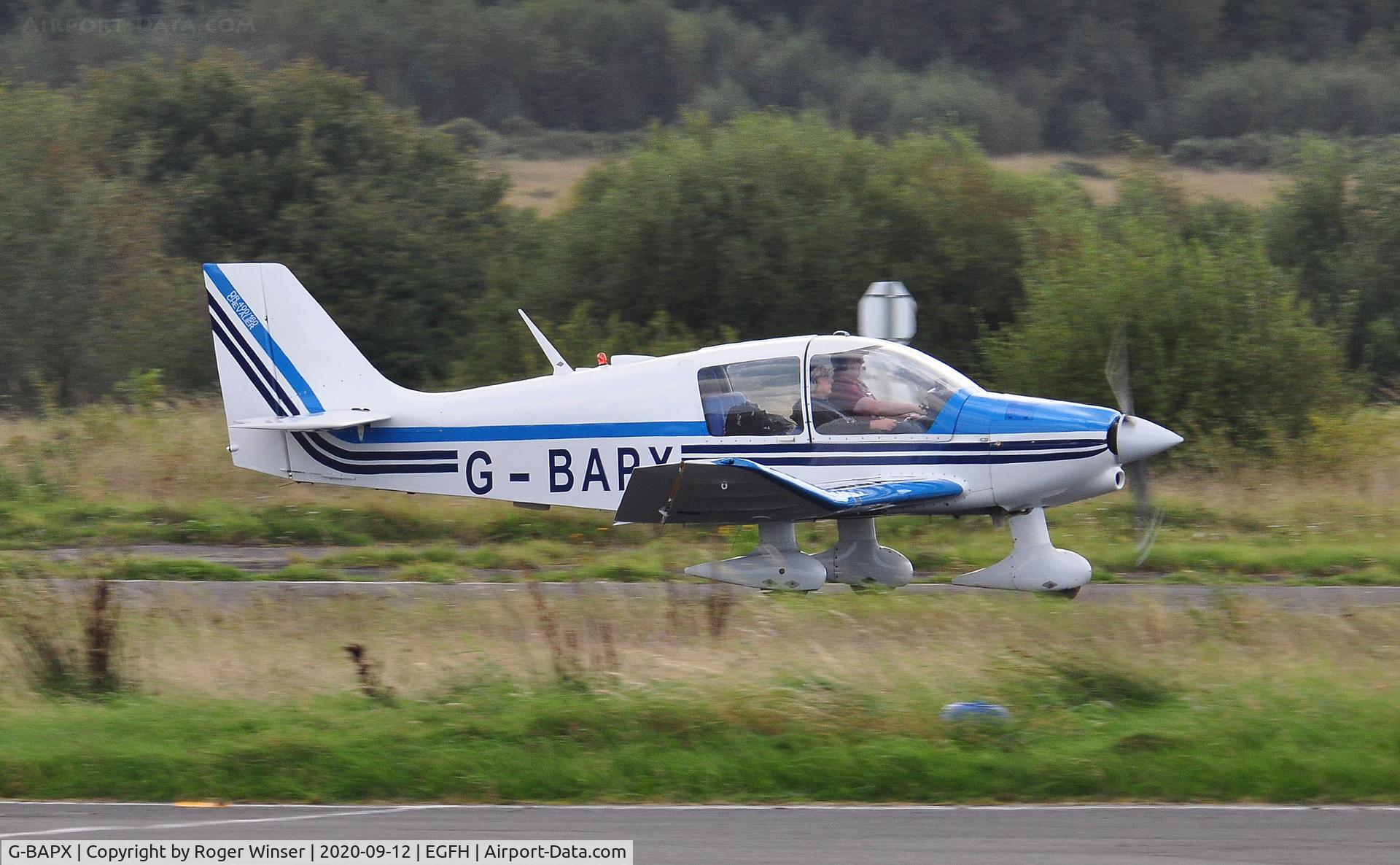 G-BAPX, 1972 Robin DR-400-160 Chevalier C/N 789, Visiting Chevalier departing Runway 28