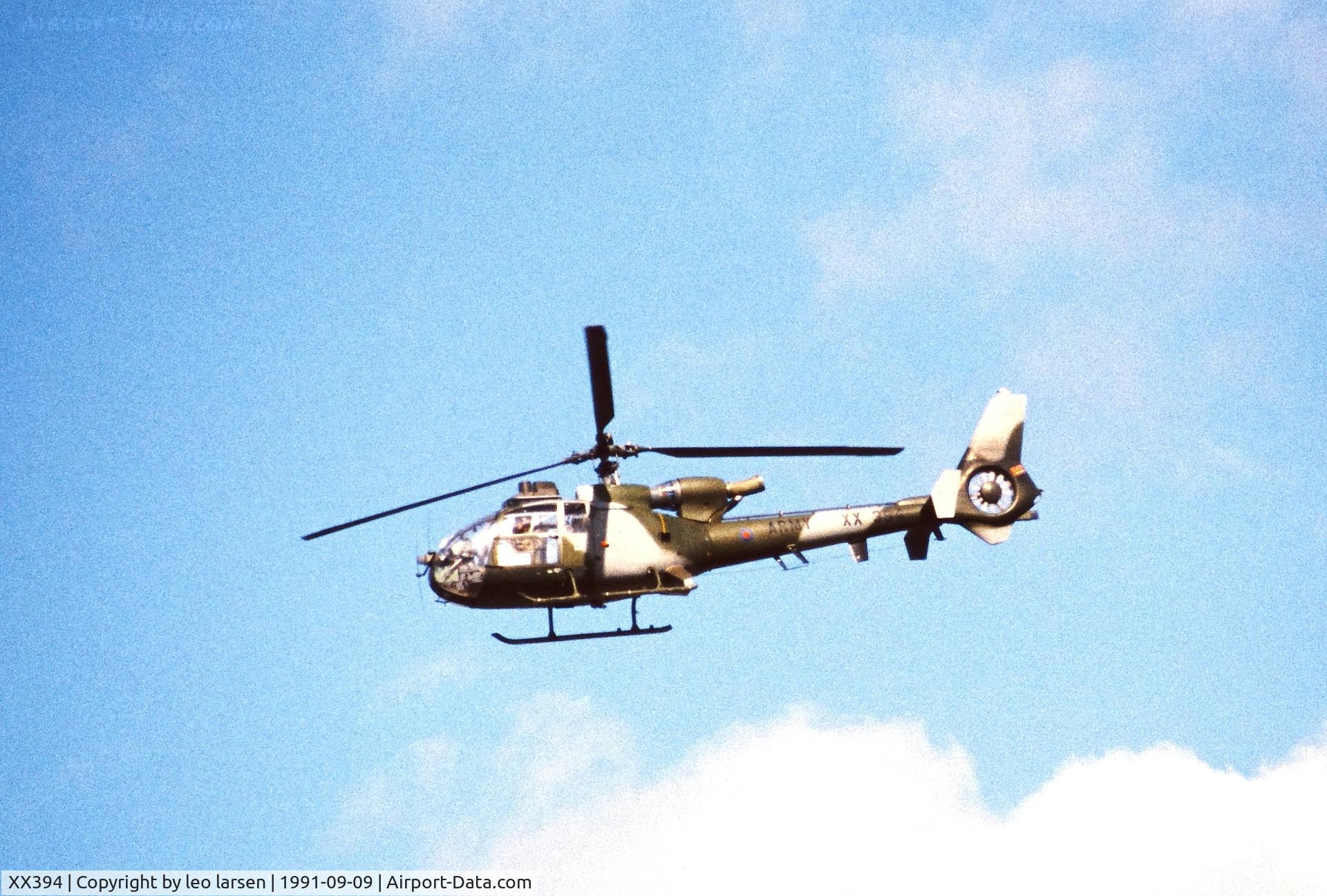 XX394, 1972 Westland SA.341B Gazelle AH1 C/N 1303, Værløse AB 9.9.1991