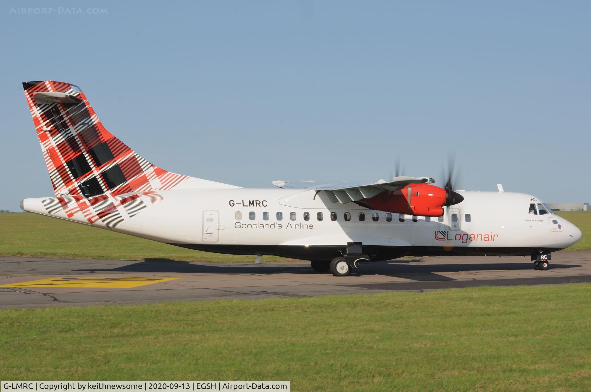 G-LMRC, 1996 ATR 42-500 C/N 480, Arriving at Norwich from Aberdeen.