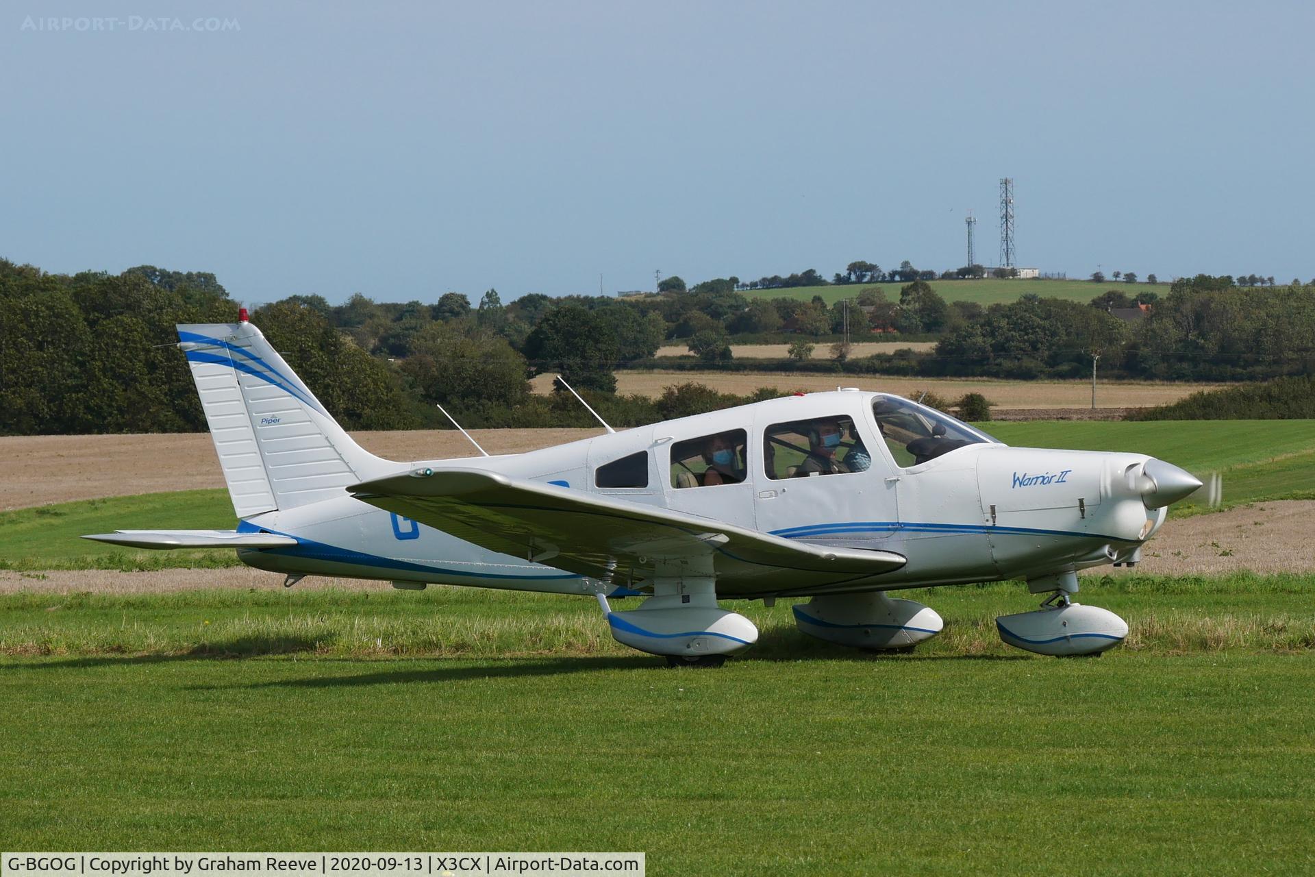 G-BGOG, 1979 Piper PA-28-161 Cherokee Warrior II C/N 28-7916350, Just landed at Northrepps.