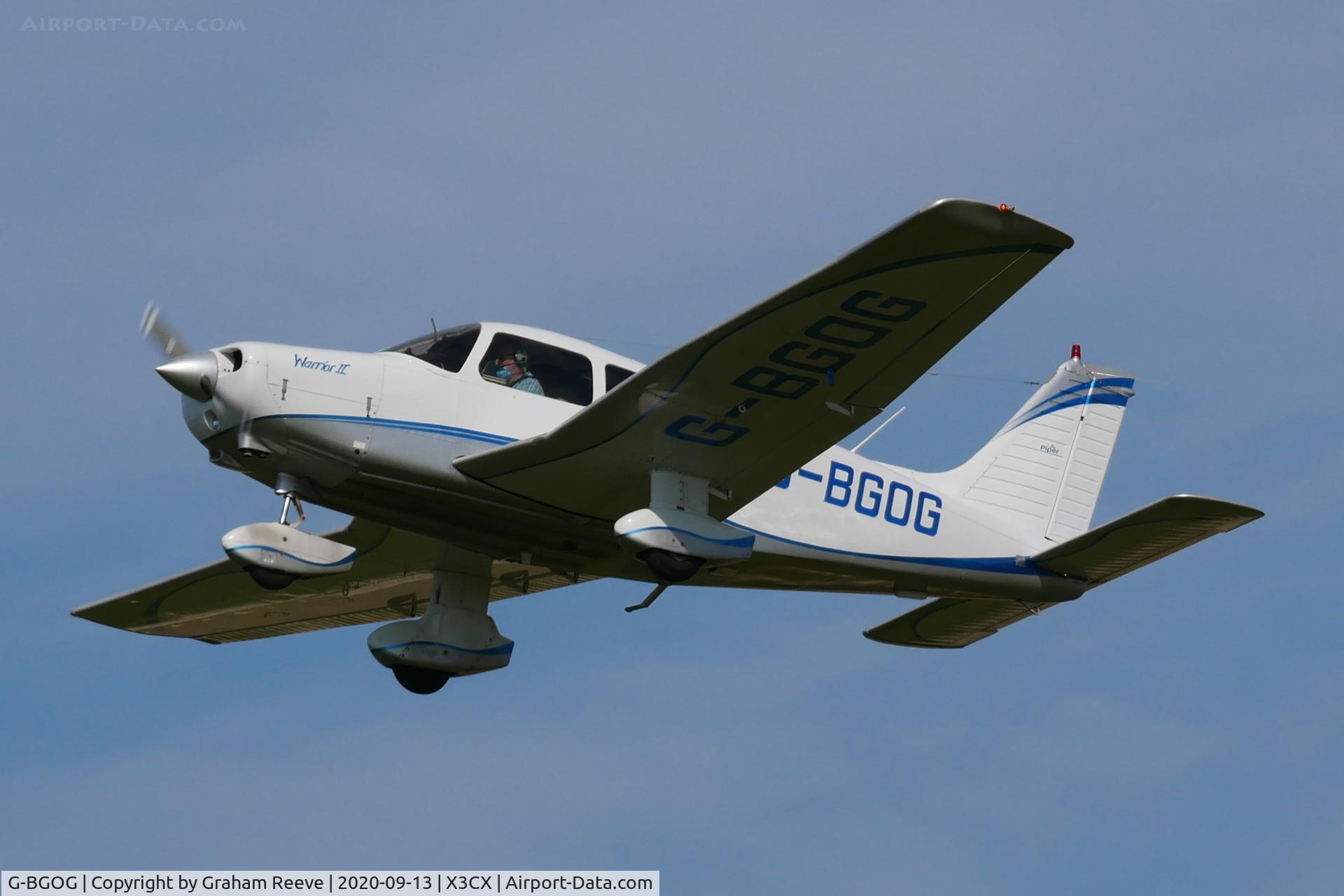 G-BGOG, 1979 Piper PA-28-161 Cherokee Warrior II C/N 28-7916350, Departing from Northrepps.