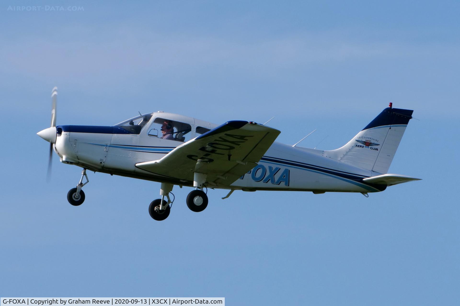 G-FOXA, 1988 Piper PA-28-161 Cadet C/N 2841240, Departing from Northrepps.