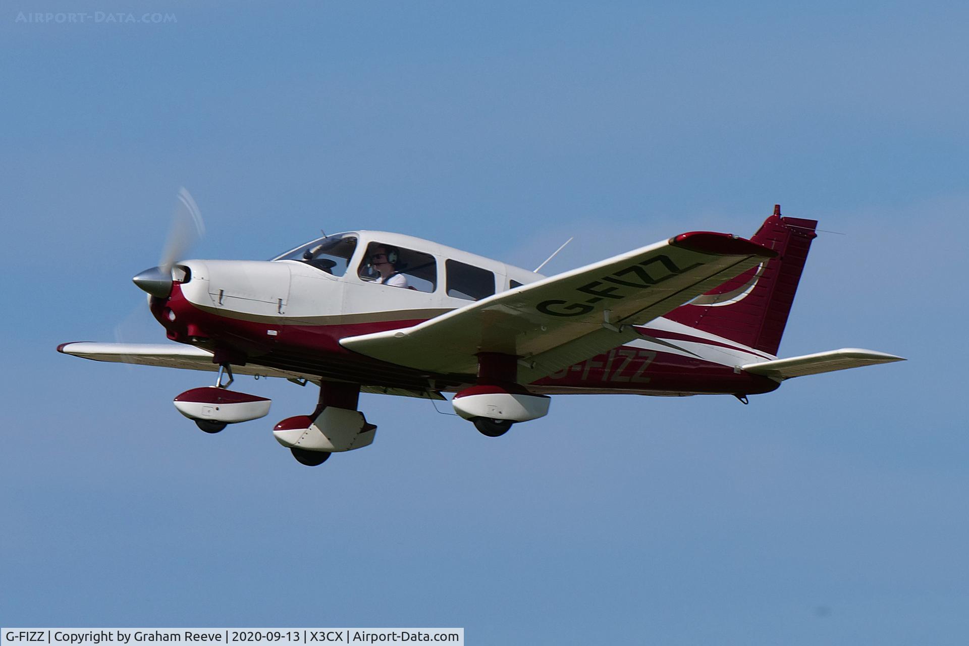 G-FIZZ, 1977 Piper PA-28-161 Cherokee Warrior II C/N 28-7816301, Departing from Northrepps.