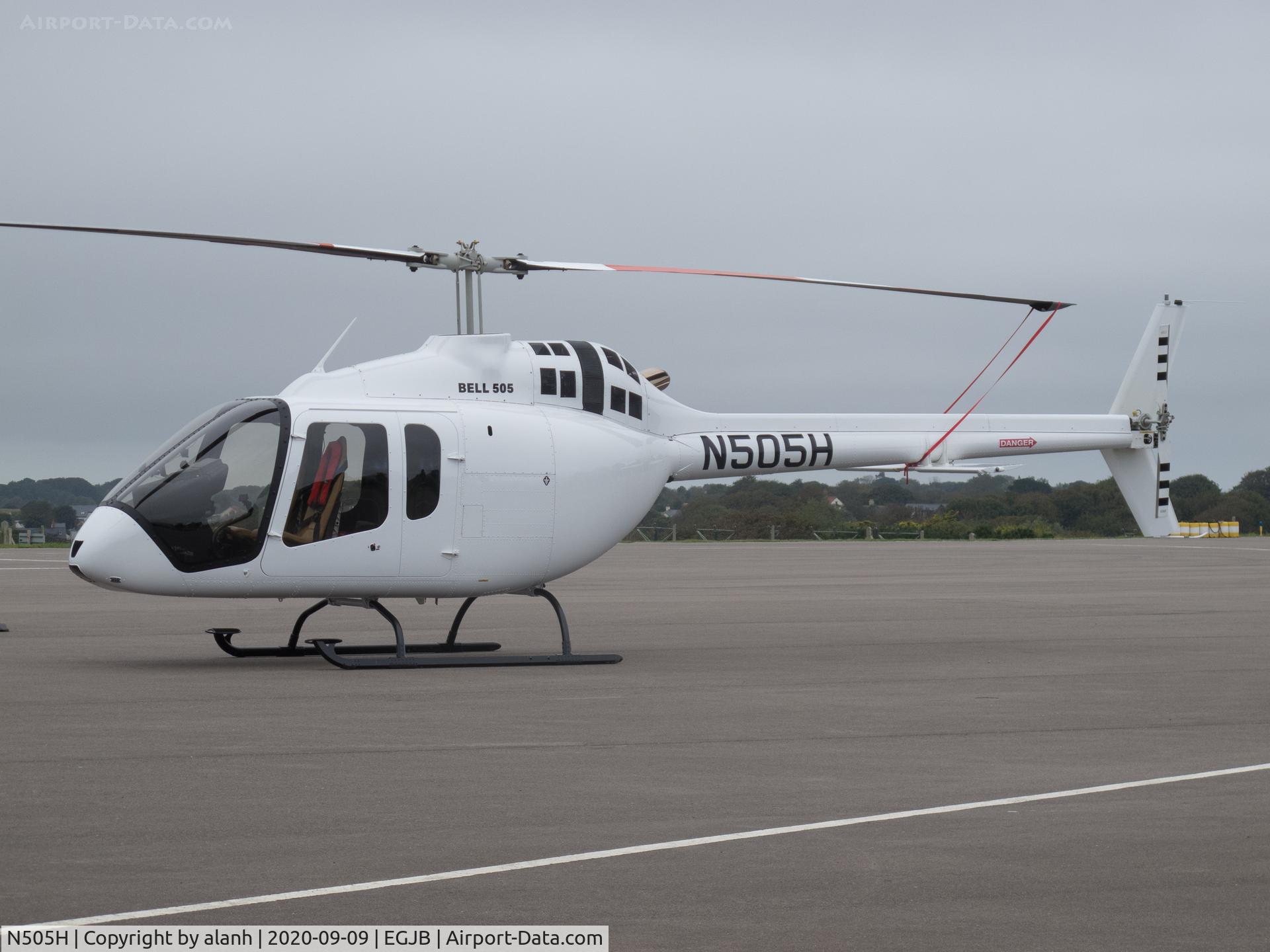 N505H, 2019 Bell 505 Jet Ranger X C/N 65283, On the east parking at Guernsey