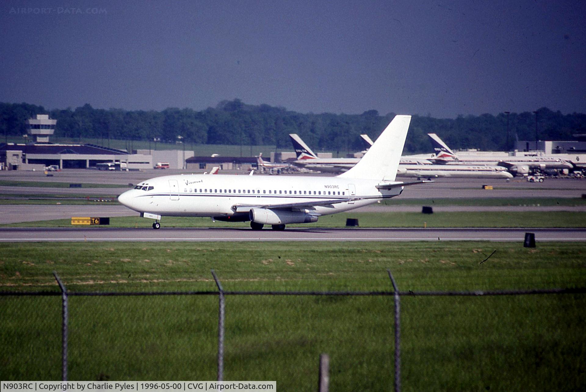 N903RC, 1968 Boeing 737-247 C/N 19598, Ex Western Bird and many others as N4501W. Small image not cropped much to show the airport area at CVG.