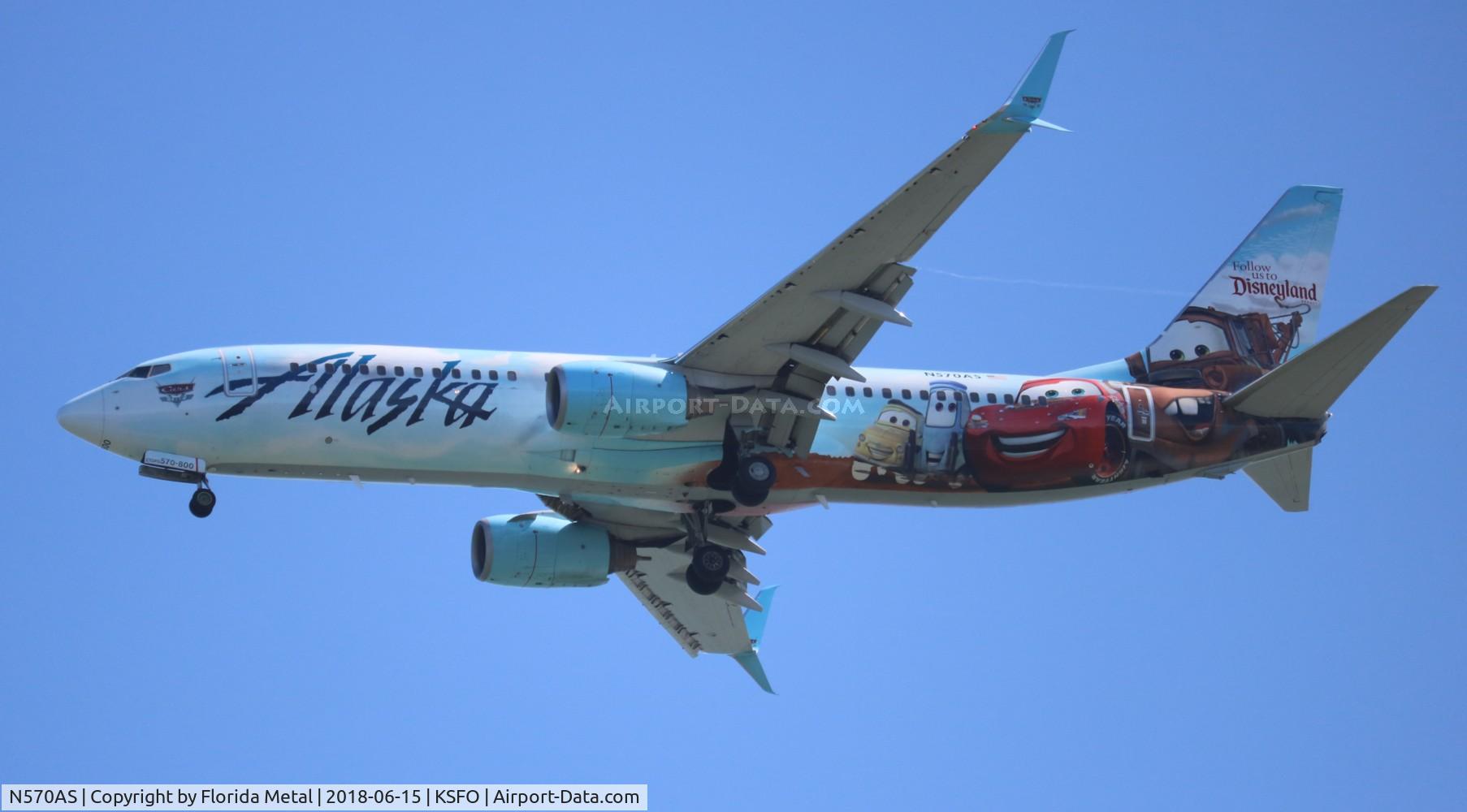 N570AS, 2007 Boeing 737-890 C/N 35185, SFO 2018