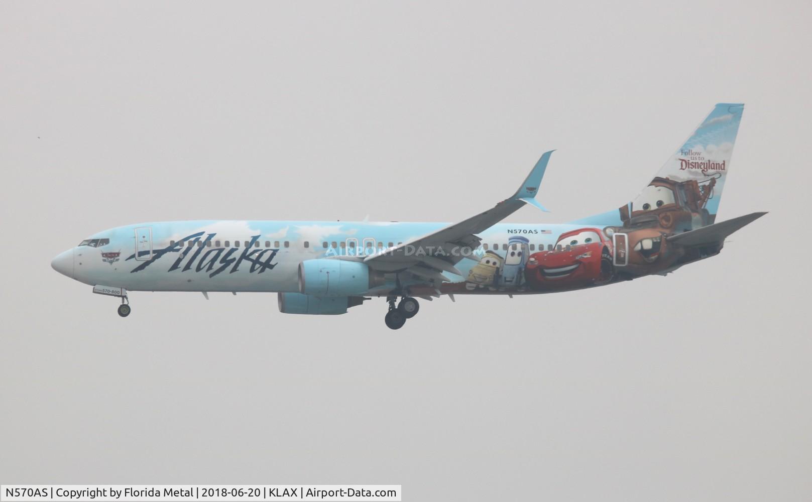N570AS, 2007 Boeing 737-890 C/N 35185, LAX 2018