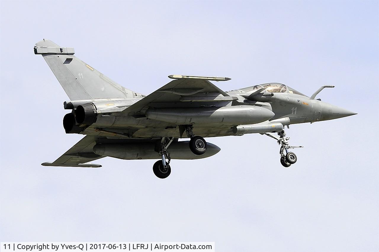 11, Dassault Rafale M C/N 11, Dassault Rafale M, On final rwy 08, Landivisiau Naval Air Base (LFRJ) Tiger Meet 2017