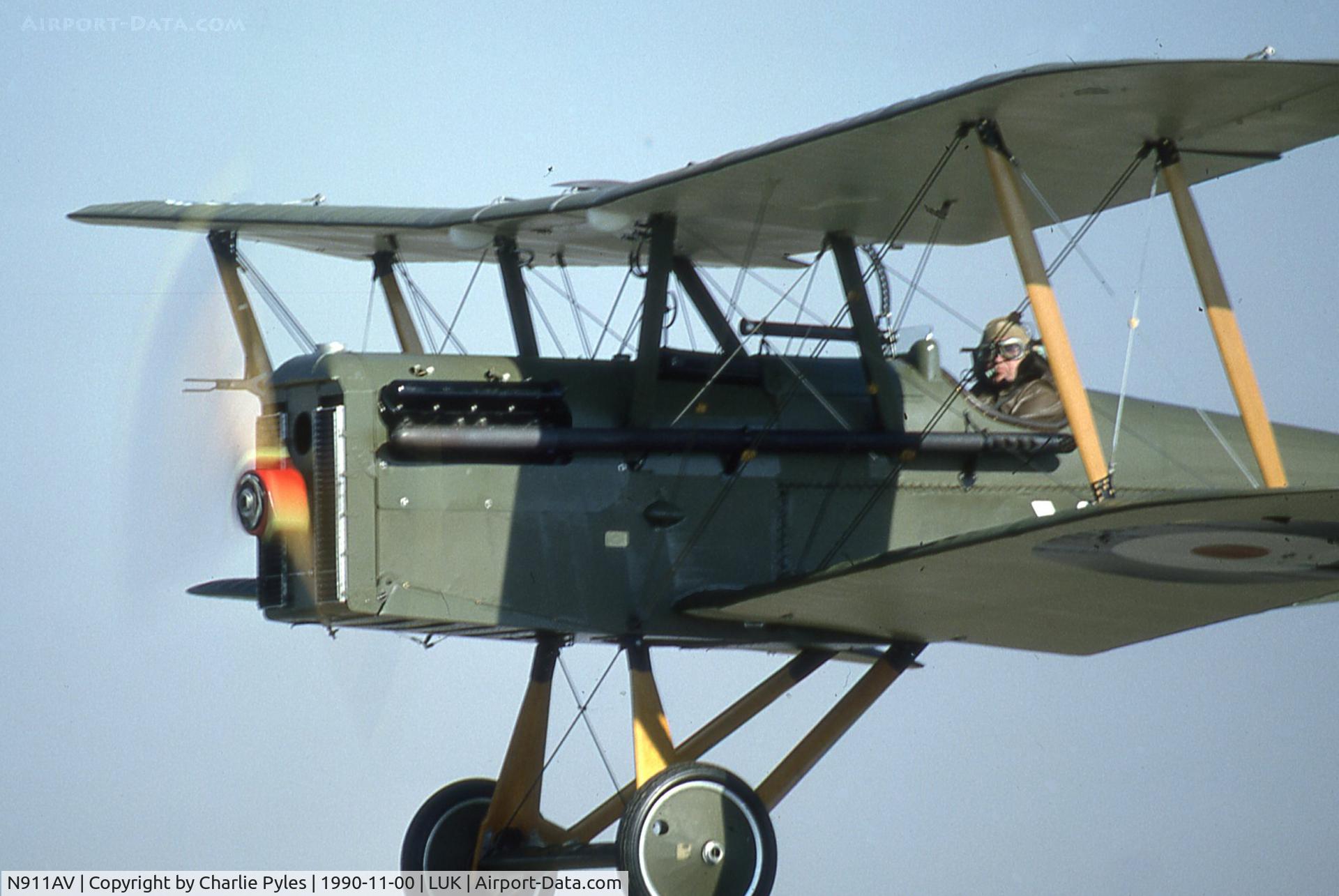 N911AV, 1917 Royal Aircraft Factory SE-5A Replica C/N 0011, Close up of Air Race Champion, Don Fairbanks flying E. P. Lunken's airplane. He was my long time  friend and mentor and I miss him. The photo was taken as we returned to Lunken after a gaggle flight to Red Stewart 40I.