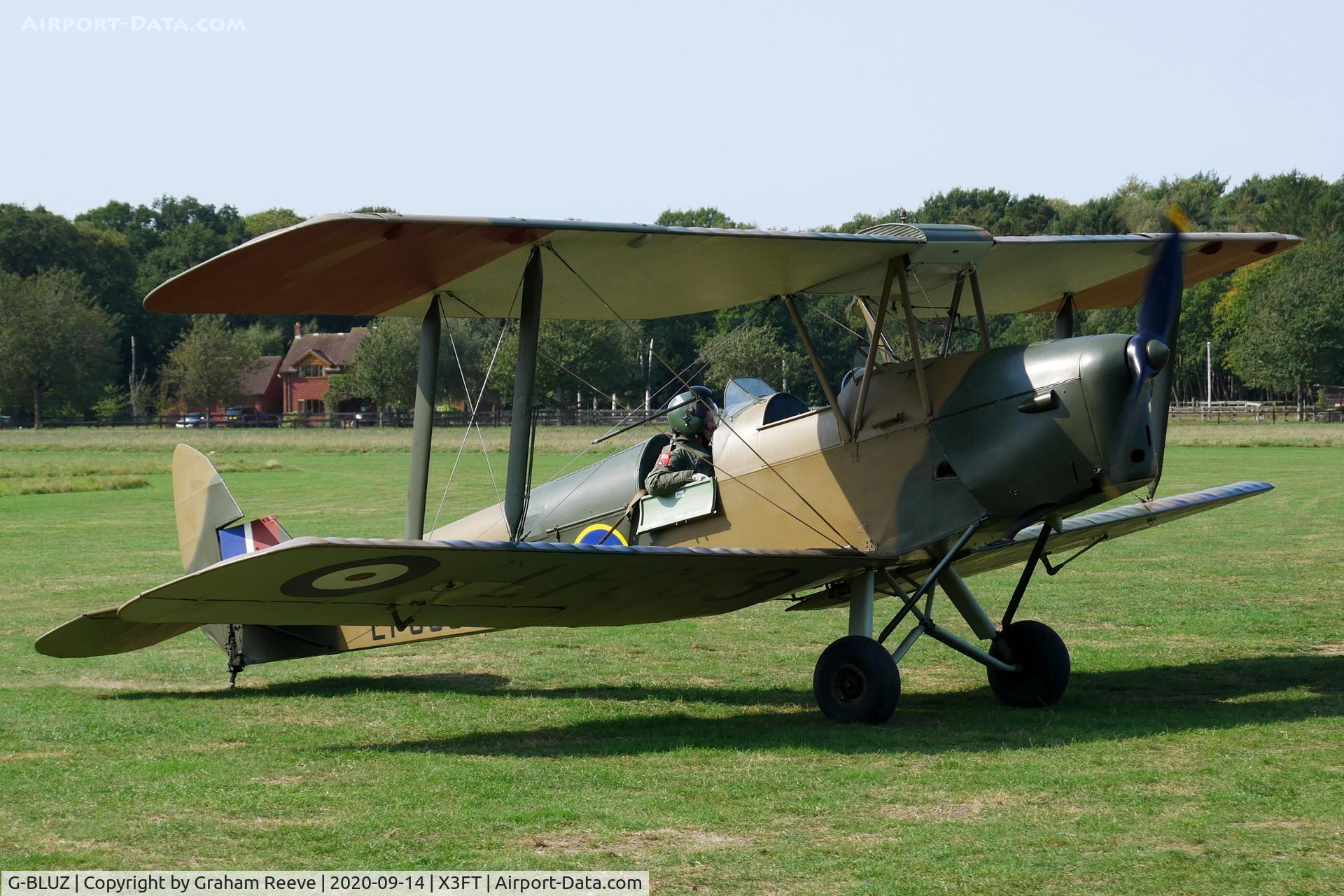 G-BLUZ, 1944 De Havilland DH.82B Queen Bee C/N 1435, Just landed at Felthorpe.