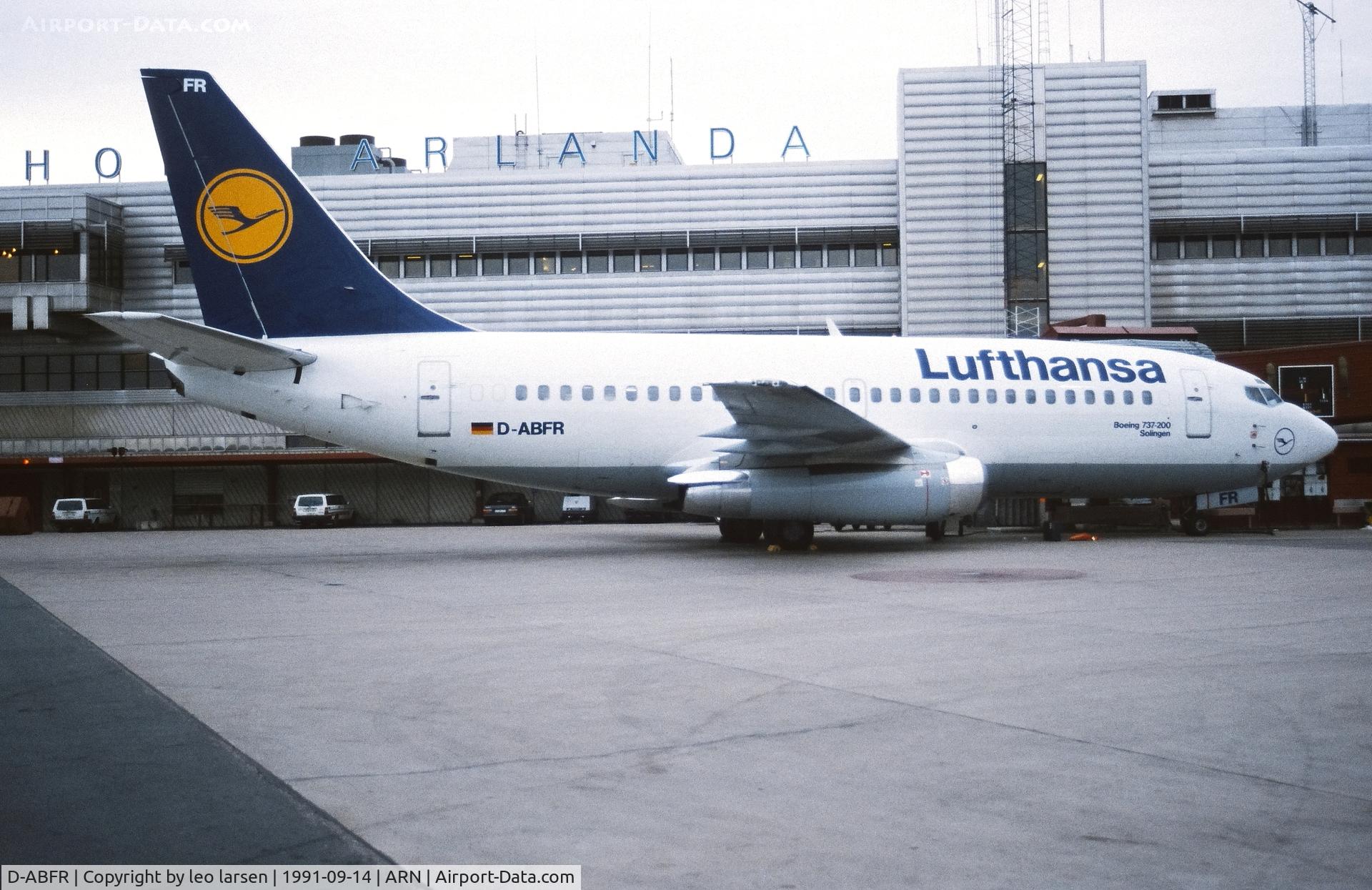D-ABFR, 1981 Boeing 737-230 C/N 22124, Arlanda 14.9.1991