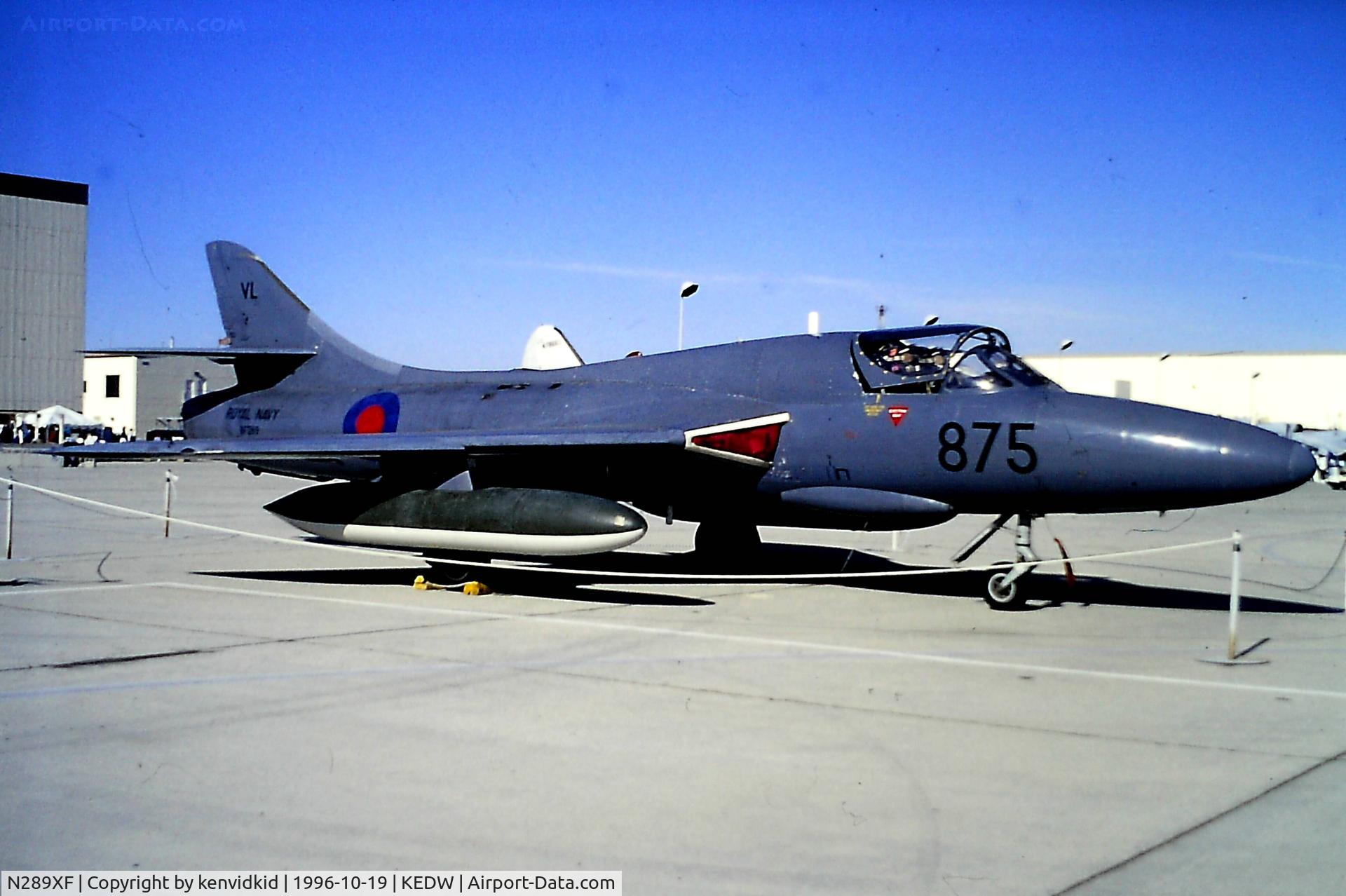 N289XF, 1958 Hawker Hunter T.8C C/N 41H-695942, At the 1996 Edwards Open House.