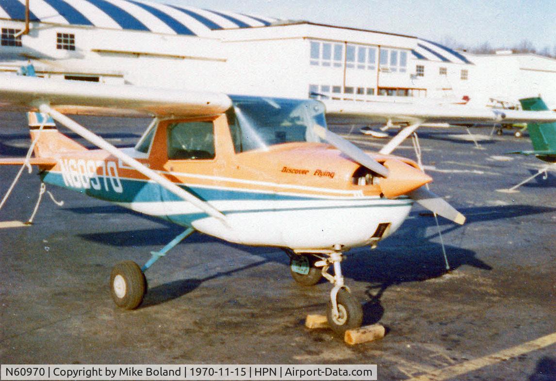 N60970, 1969 Cessna 150J C/N 15070704, Cessna 150 N60970 at HPN in late 1970.