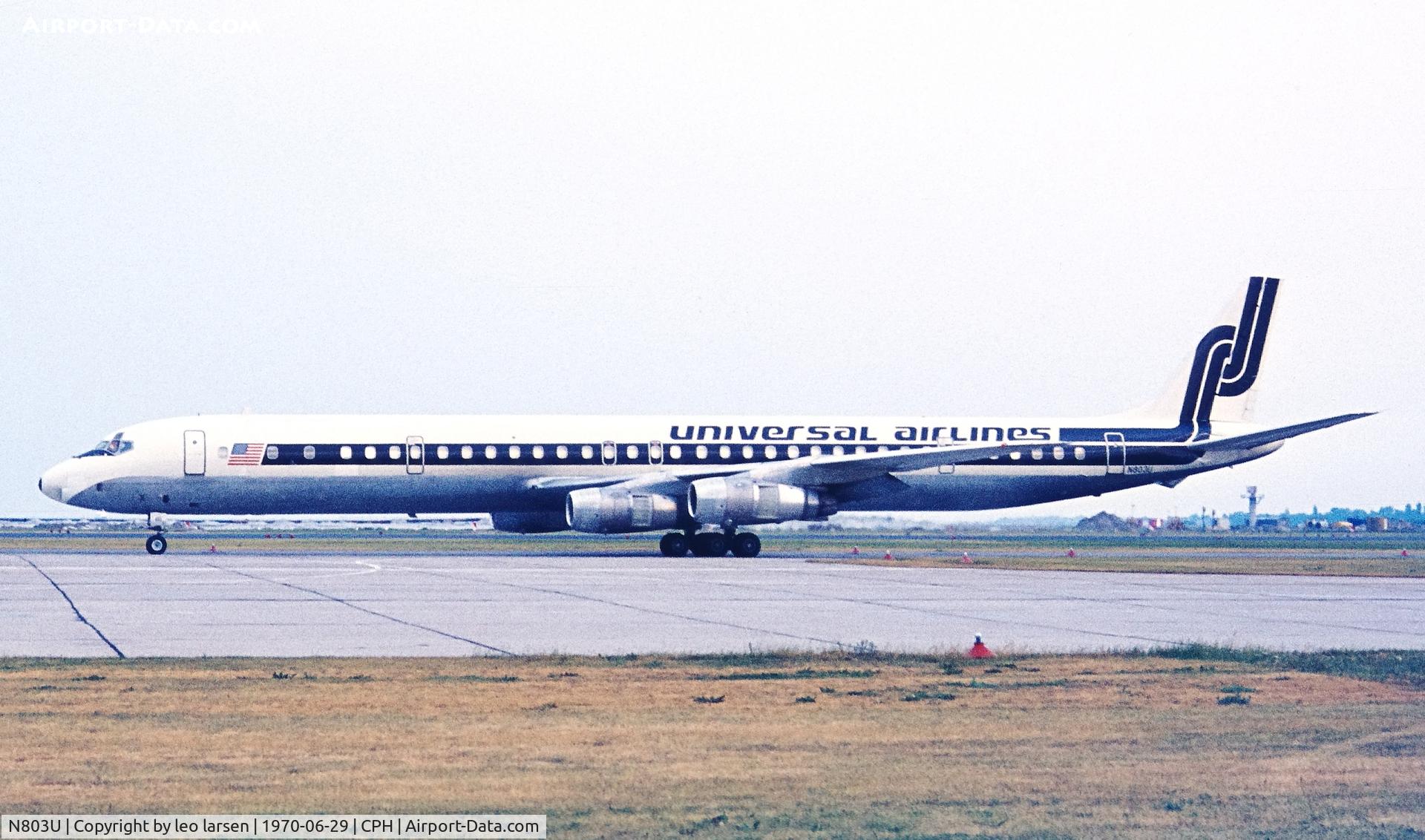N803U, 1967 Douglas DC-8-61CF C/N 45900, Copenhagen 29.6.70