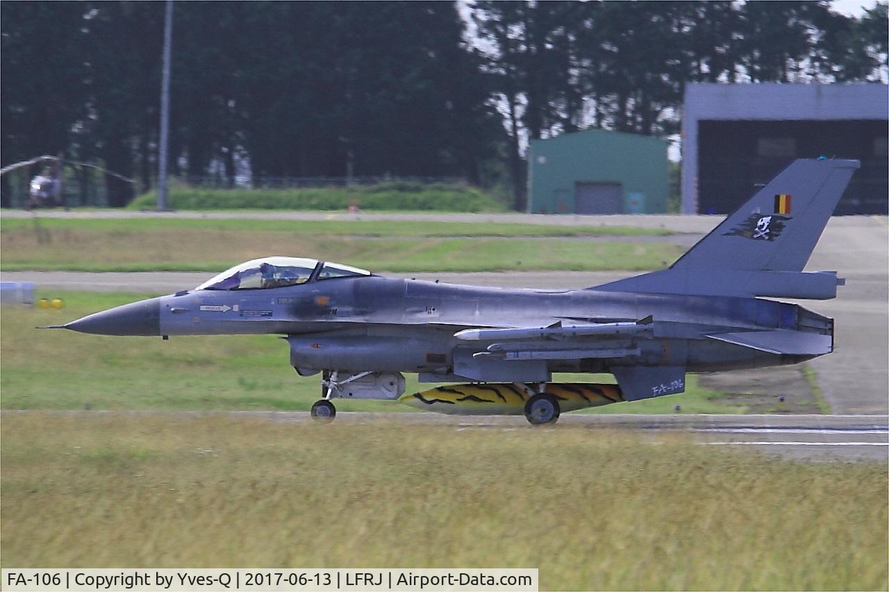 FA-106, SABCA F-16AM Fighting Falcon C/N 6H-106, SABCA F-16AM Fighting Falcon, Take off run rwy 08, Landivisiau Naval Air Base (LFRJ) Tiger Meet 2017