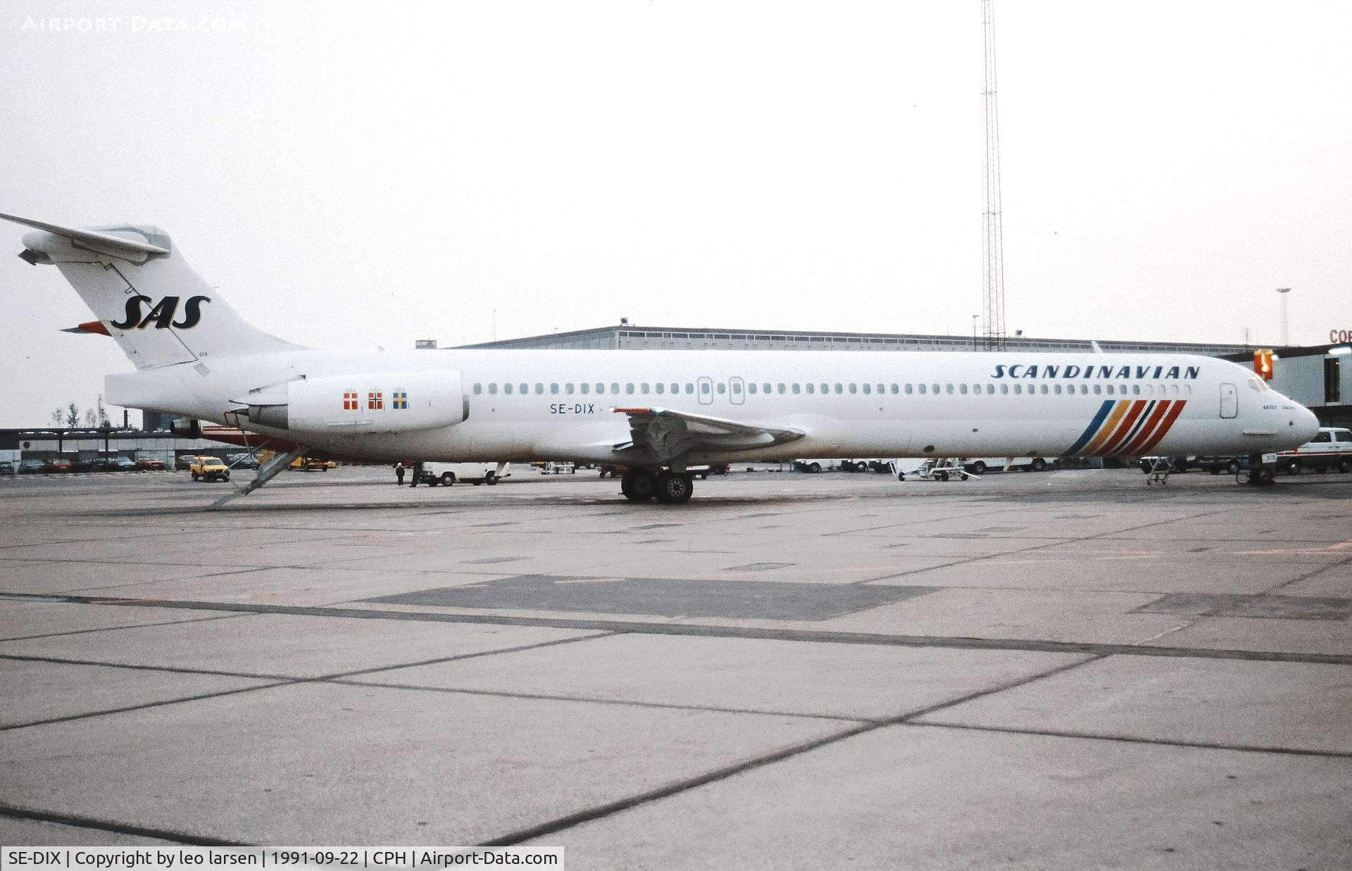 SE-DIX, 1990 McDonnell Douglas MD-81 (DC-9-81) C/N 49998, Copenhagen 22.9.1991