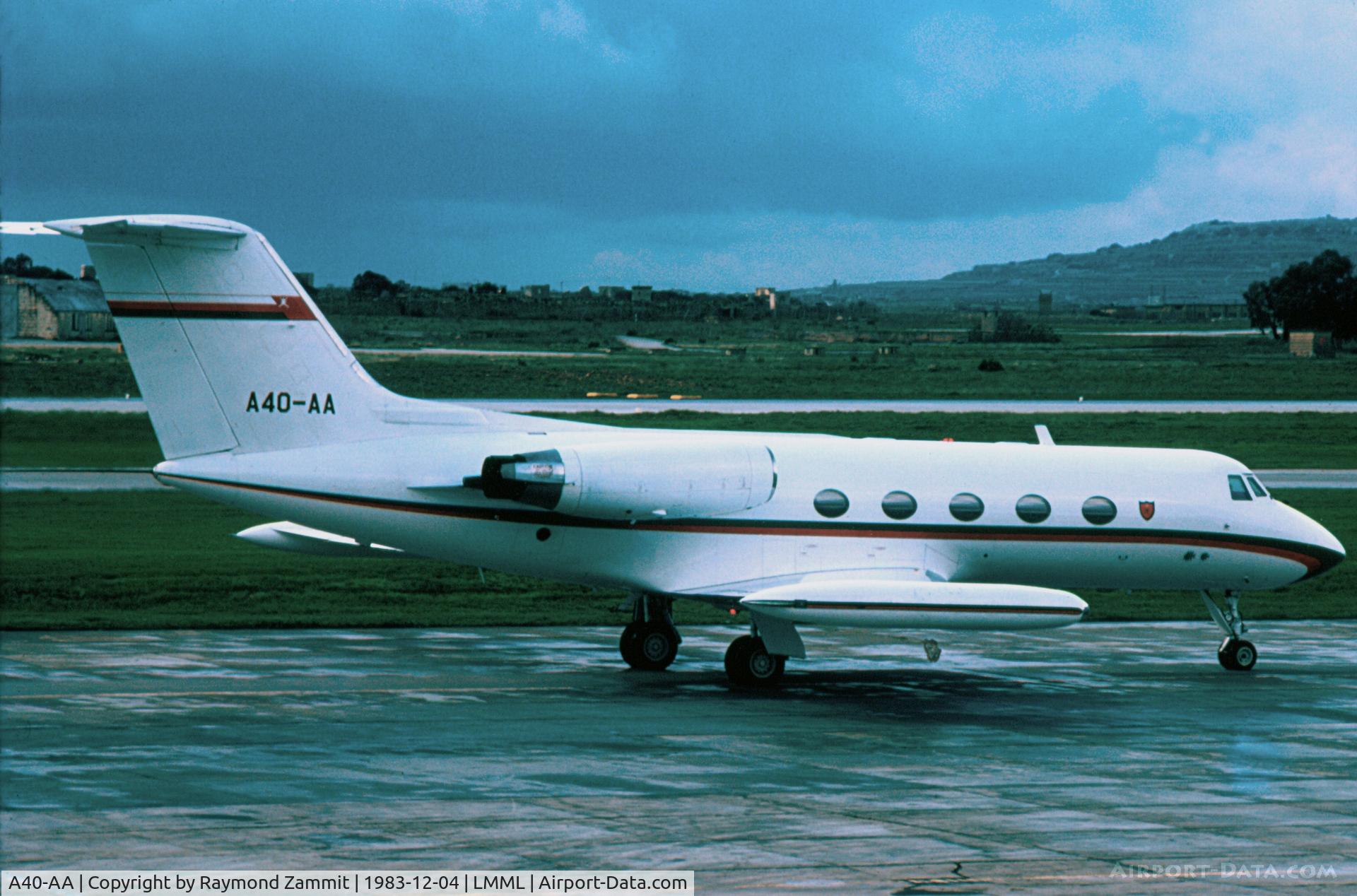 A40-AA, 1976 Gulfstream American G-1159 Gulfstream II C/N 183, Gulfstream II A40-AA Government of Oman