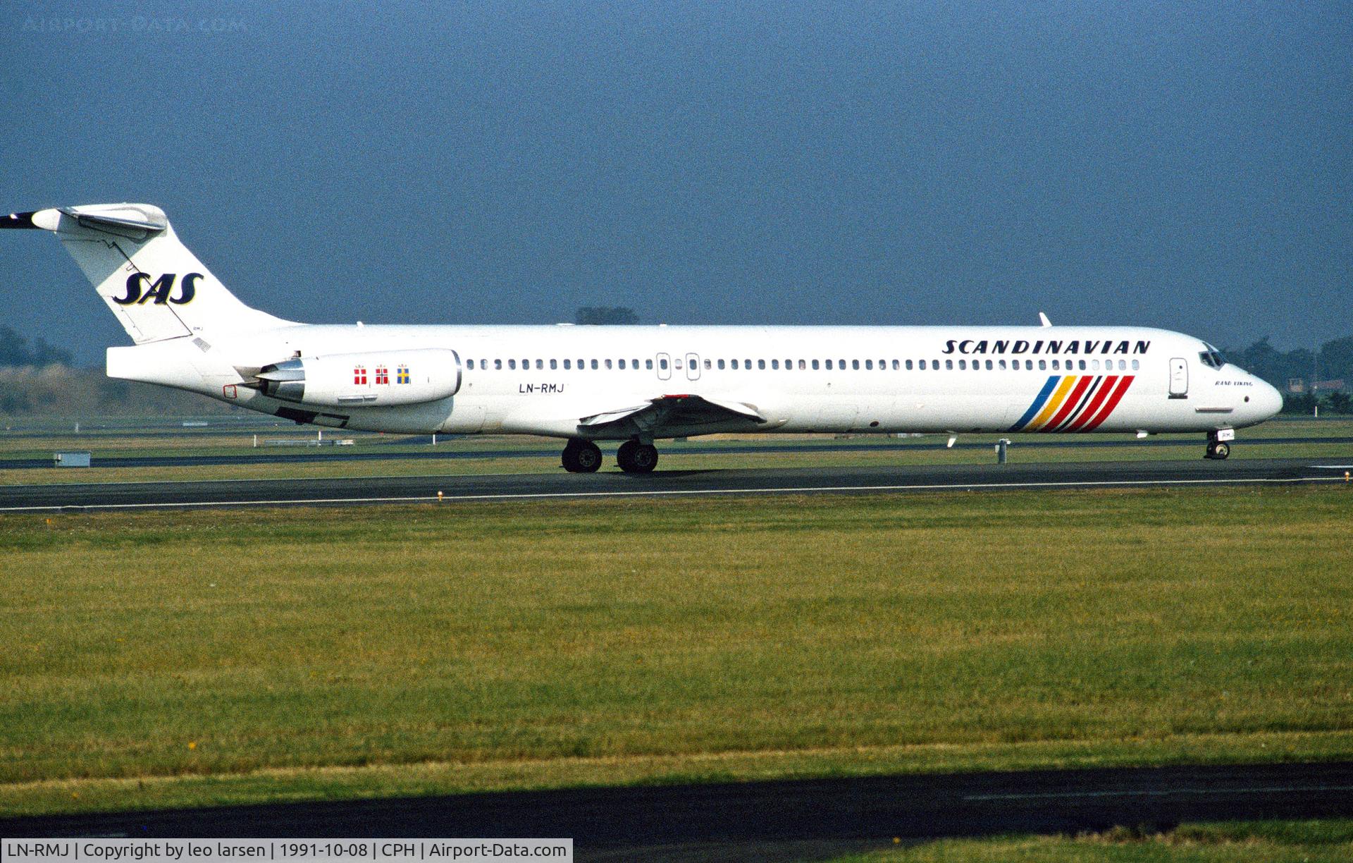 LN-RMJ, 1989 McDonnell Douglas MD-81 (DC-9-81) C/N 49912, Copenhagen 8.10.1991