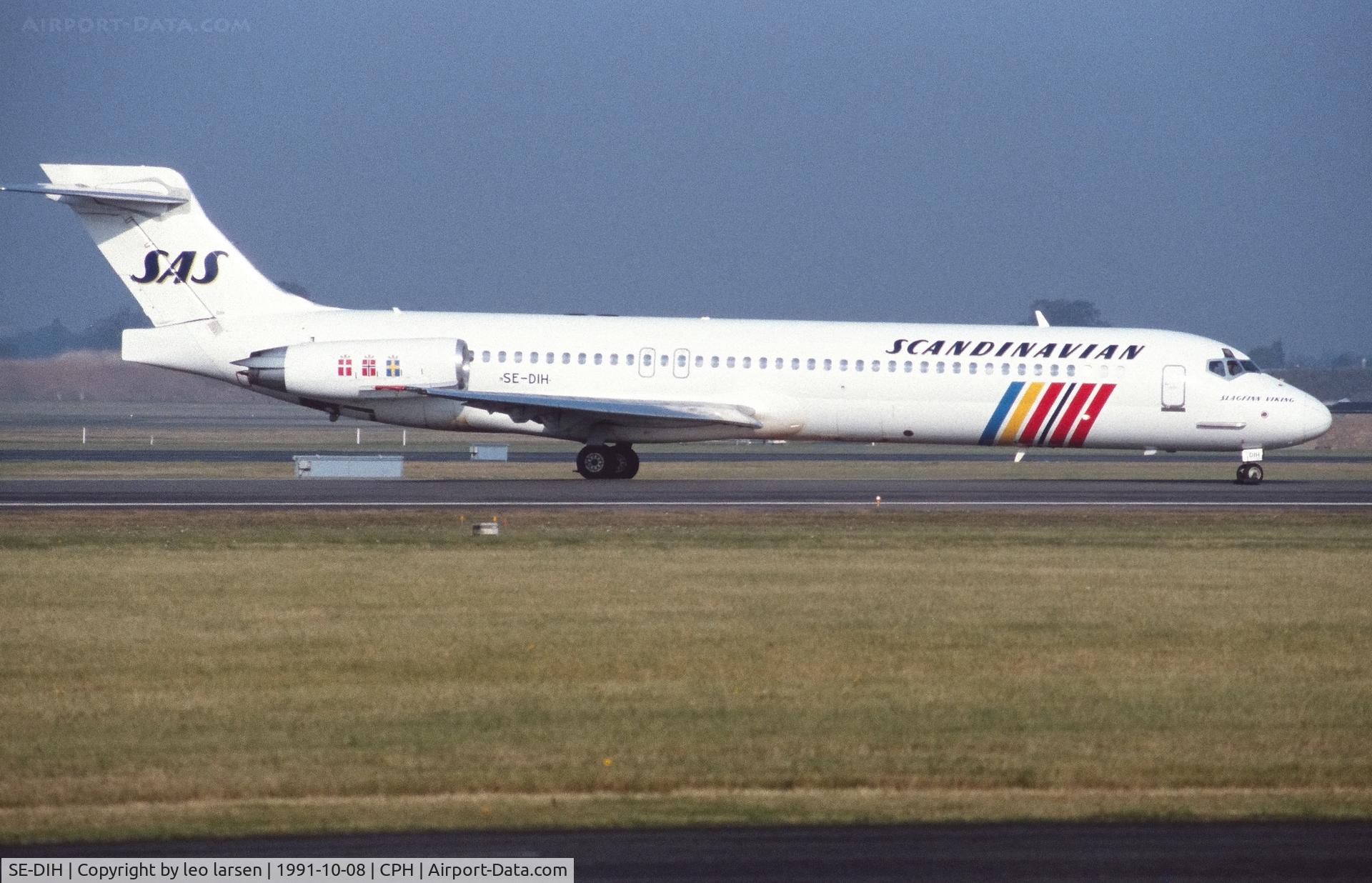 SE-DIH, 1989 McDonnell Douglas MD-87 (DC-9-87) C/N 49608, Copenhagen 8.10.1991