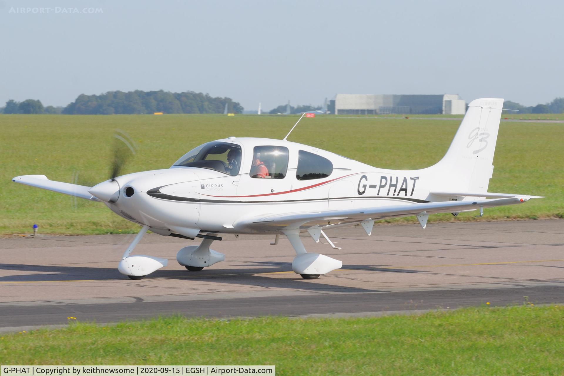 G-PHAT, 2008 Cirrus SR20 G3 C/N 1999, Arriving at Norwich.