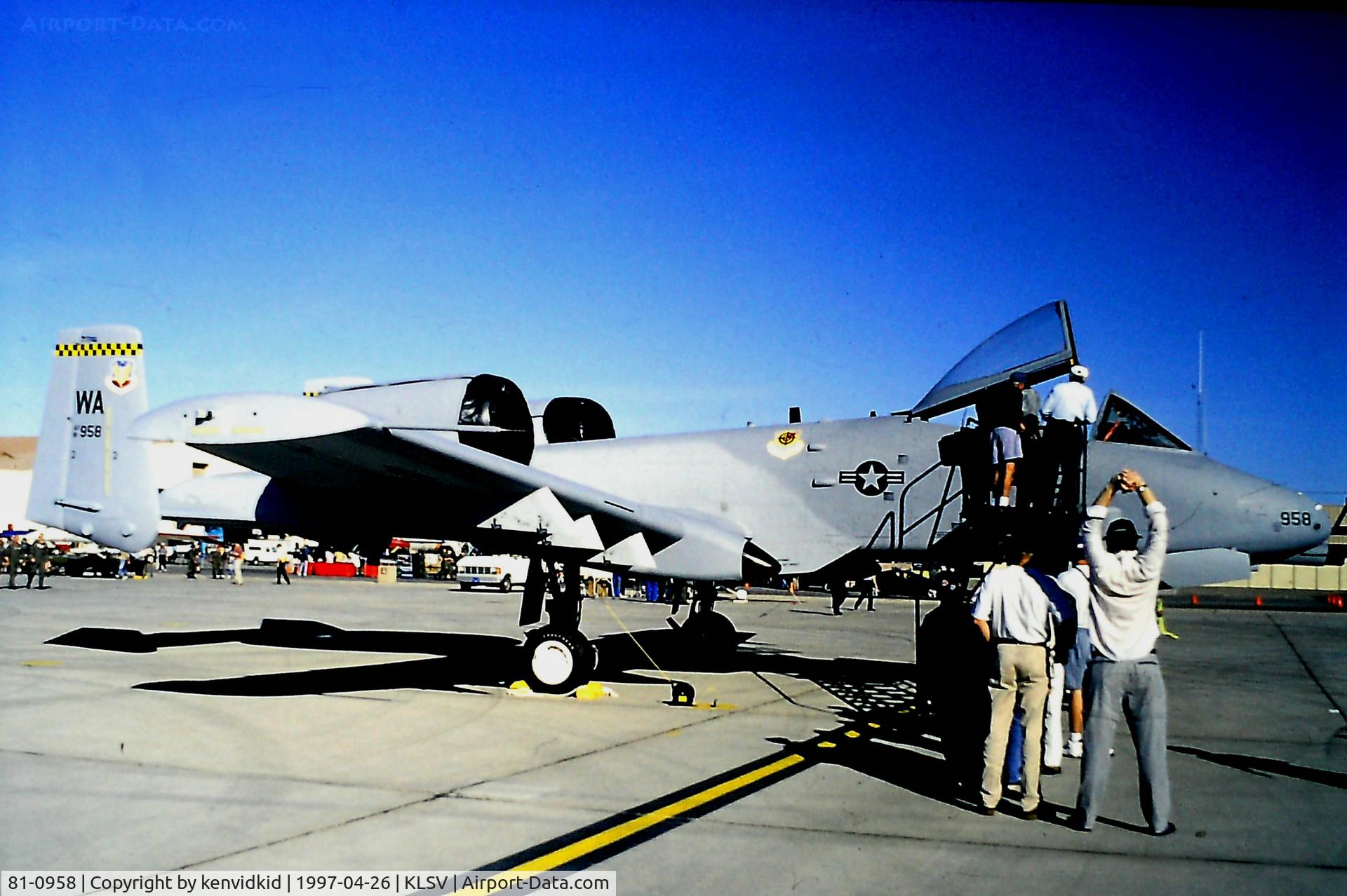 81-0958, 1981 Fairchild Republic A-10A Thunderbolt II C/N A10-0653, At the 1997 Golden Air Tattoo, Nellis.