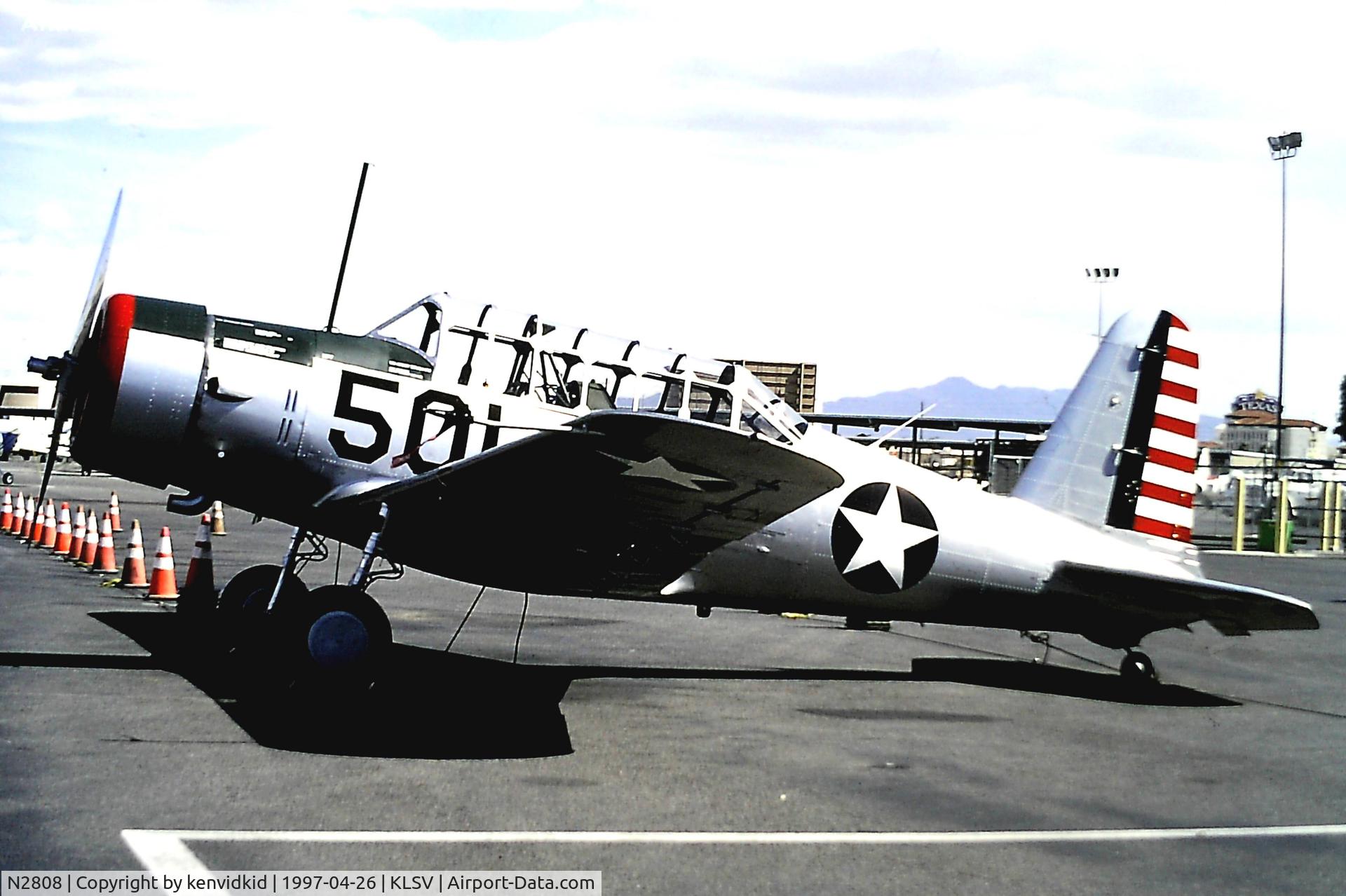 N2808, 1942 Vultee BT-13A Valiant C/N 6488, At the 1997 Golden Air Tattoo, Nellis.