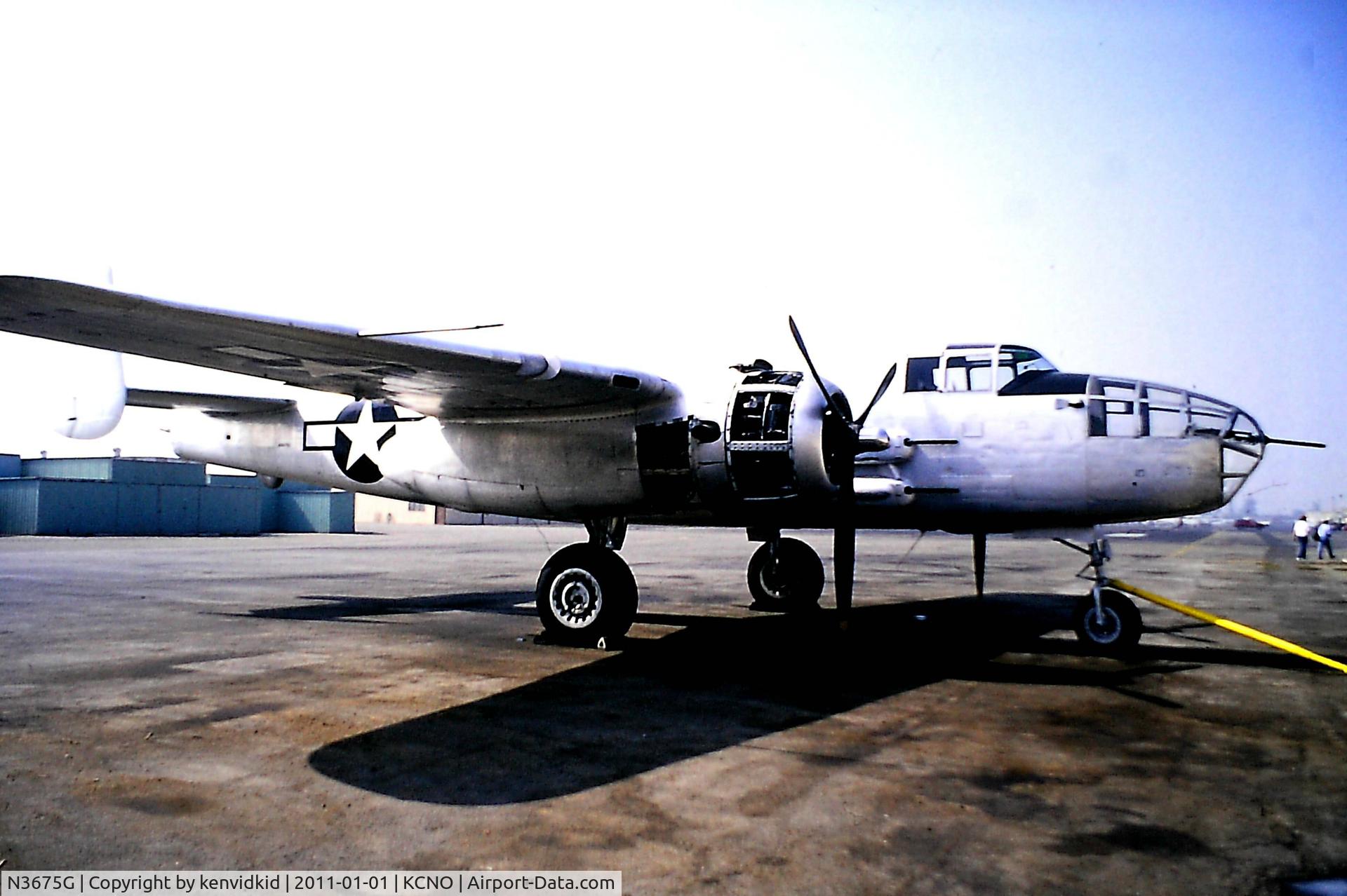 N3675G, 1944 North American B-25J Mitchell Mitchell C/N 108-33698, At Chino circa 1996.