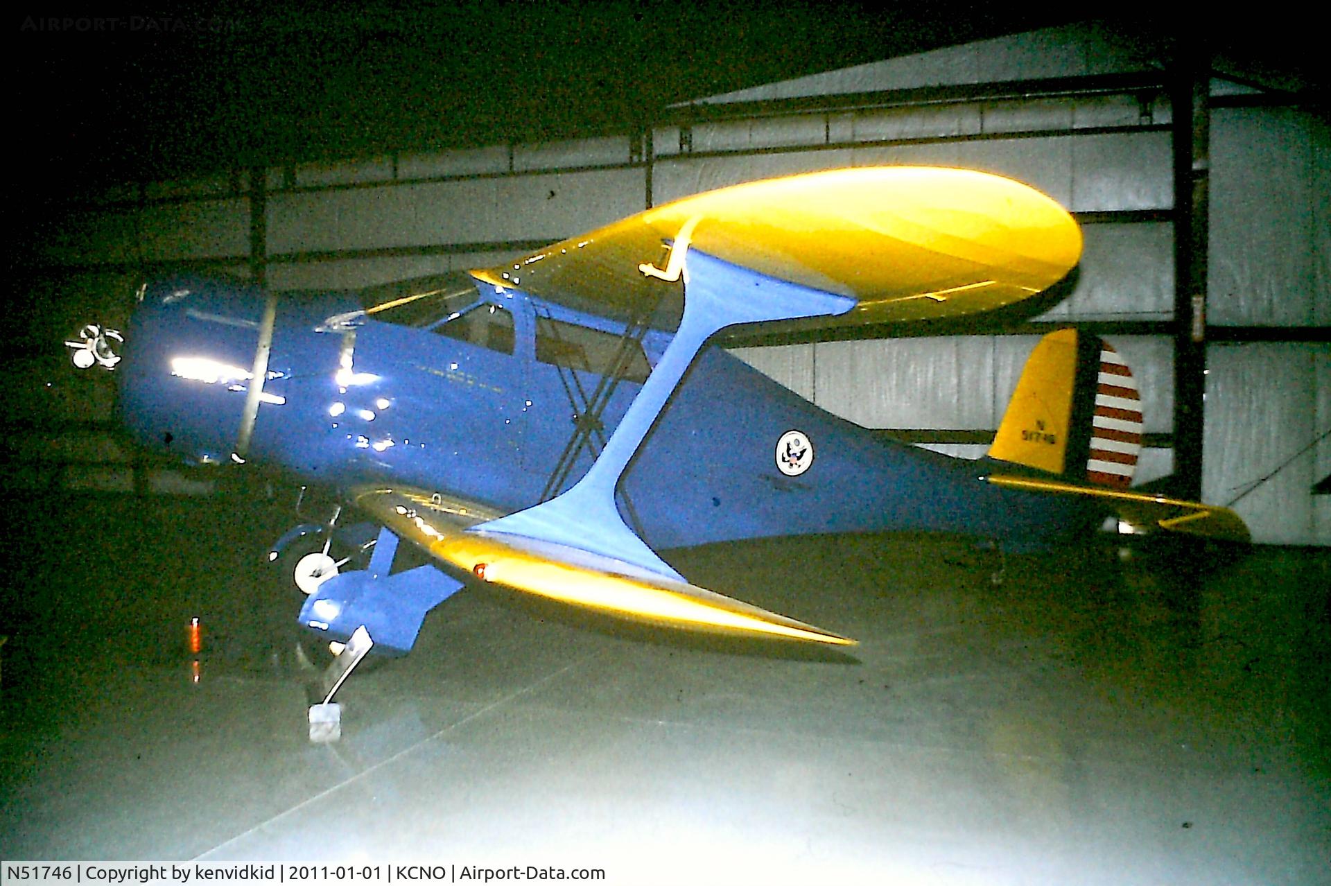 N51746, 1943 Beech D17S Staggerwing C/N 4890, At Chino circa 1996.