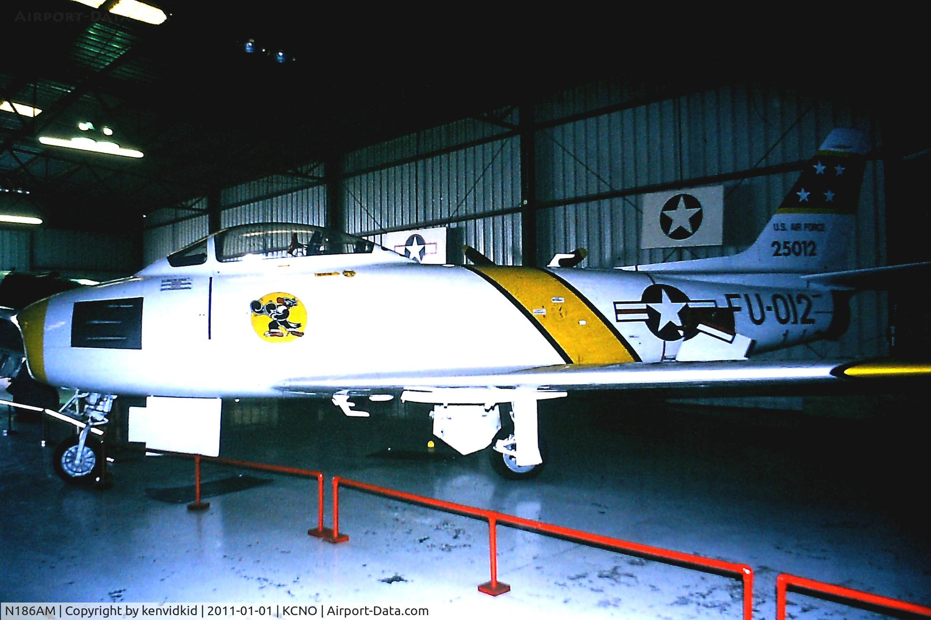 N186AM, 1952 North American F-86F Sabre C/N 191-708, At Chino circa 1996.