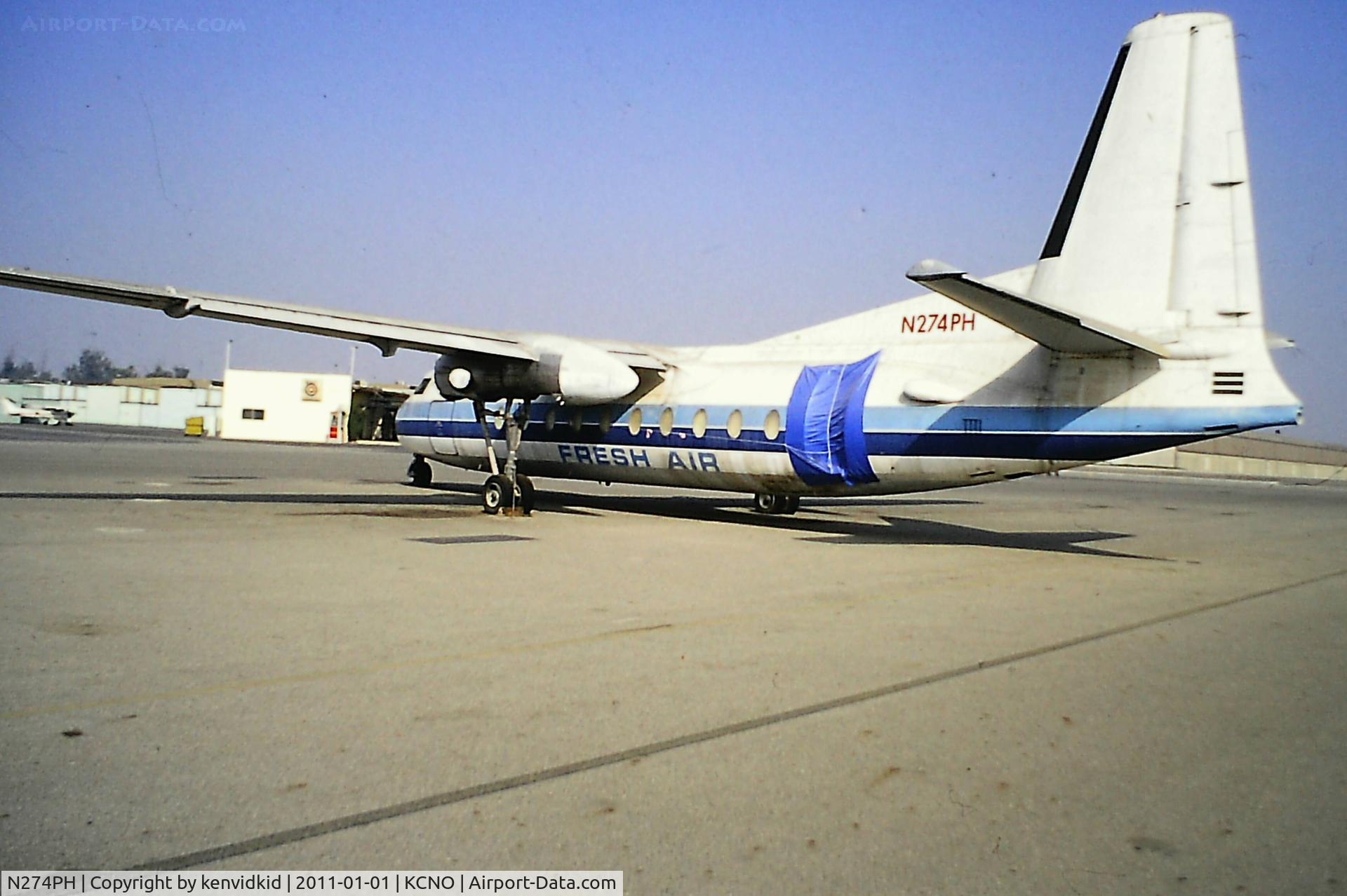 N274PH, 1959 Fairchild F-27J C/N 48, At Chino circa 1996.