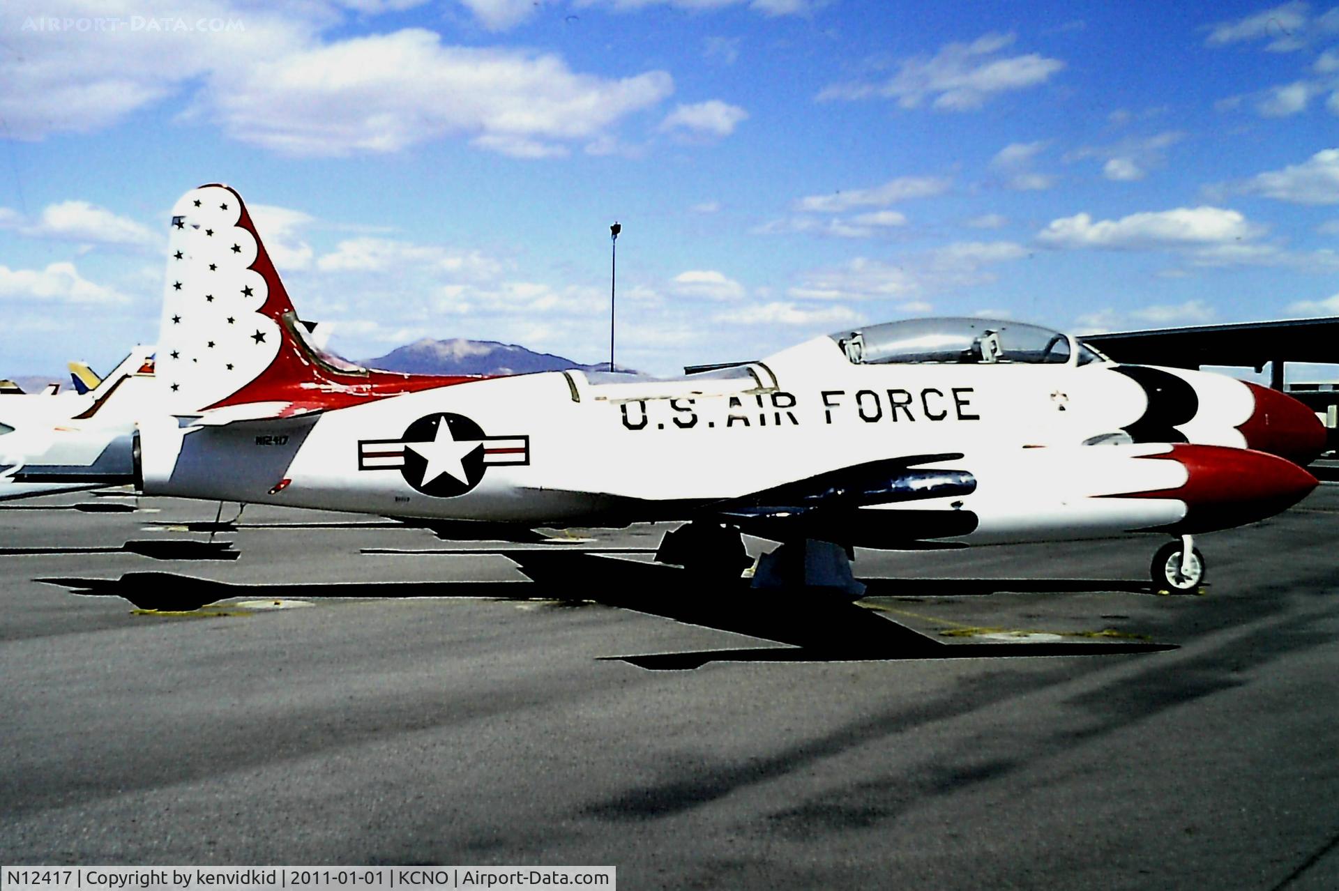 N12417, 1952 Canadair T-33AN Silver Star 3 C/N T33-440, At Chino circa 1996.