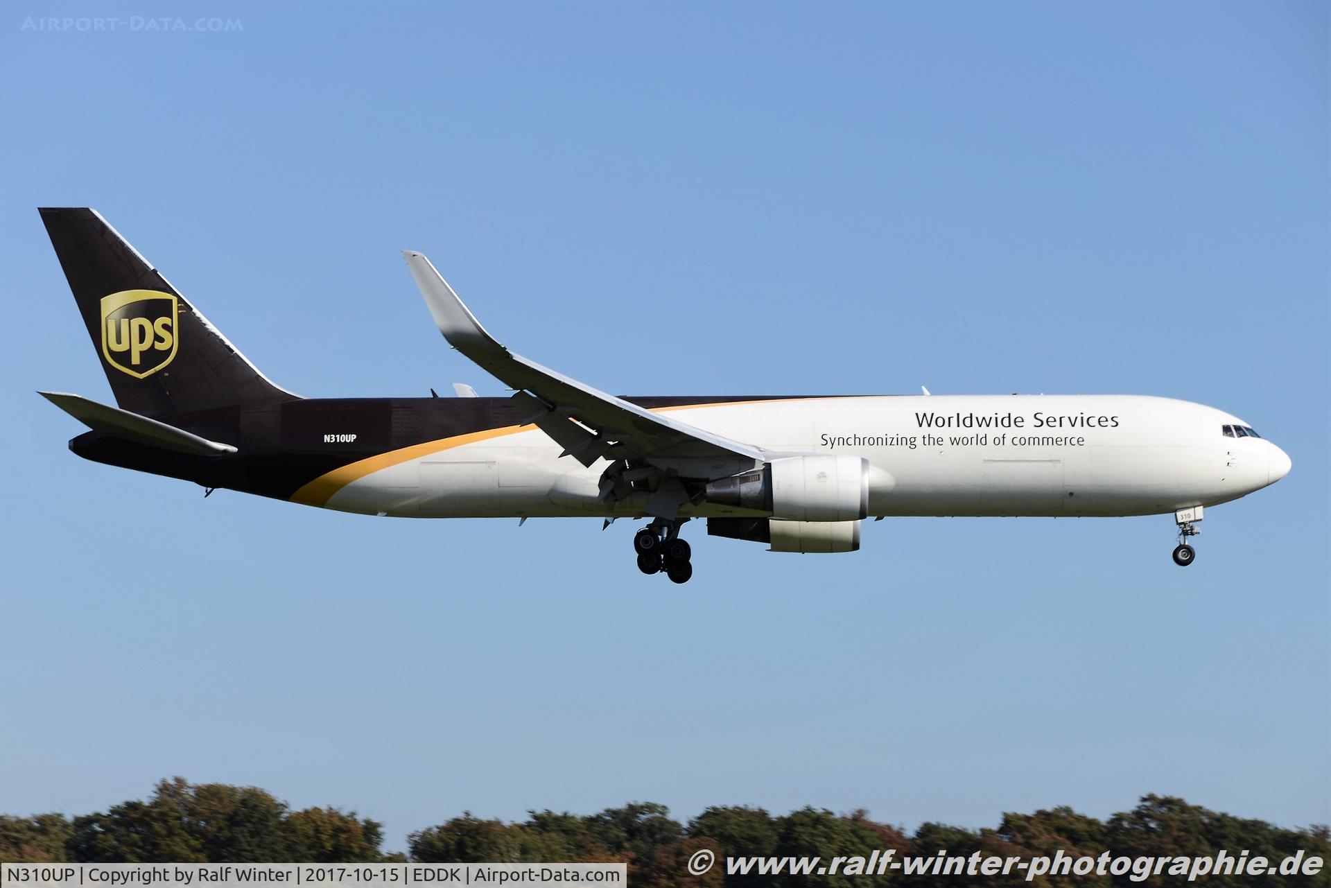 N310UP, 1996 Boeing 767-34AF C/N 27762, Boeing 767-34AF - 5X UPS United Parcel Service - 27762 - N310UP - 15.10.2017 - CGN