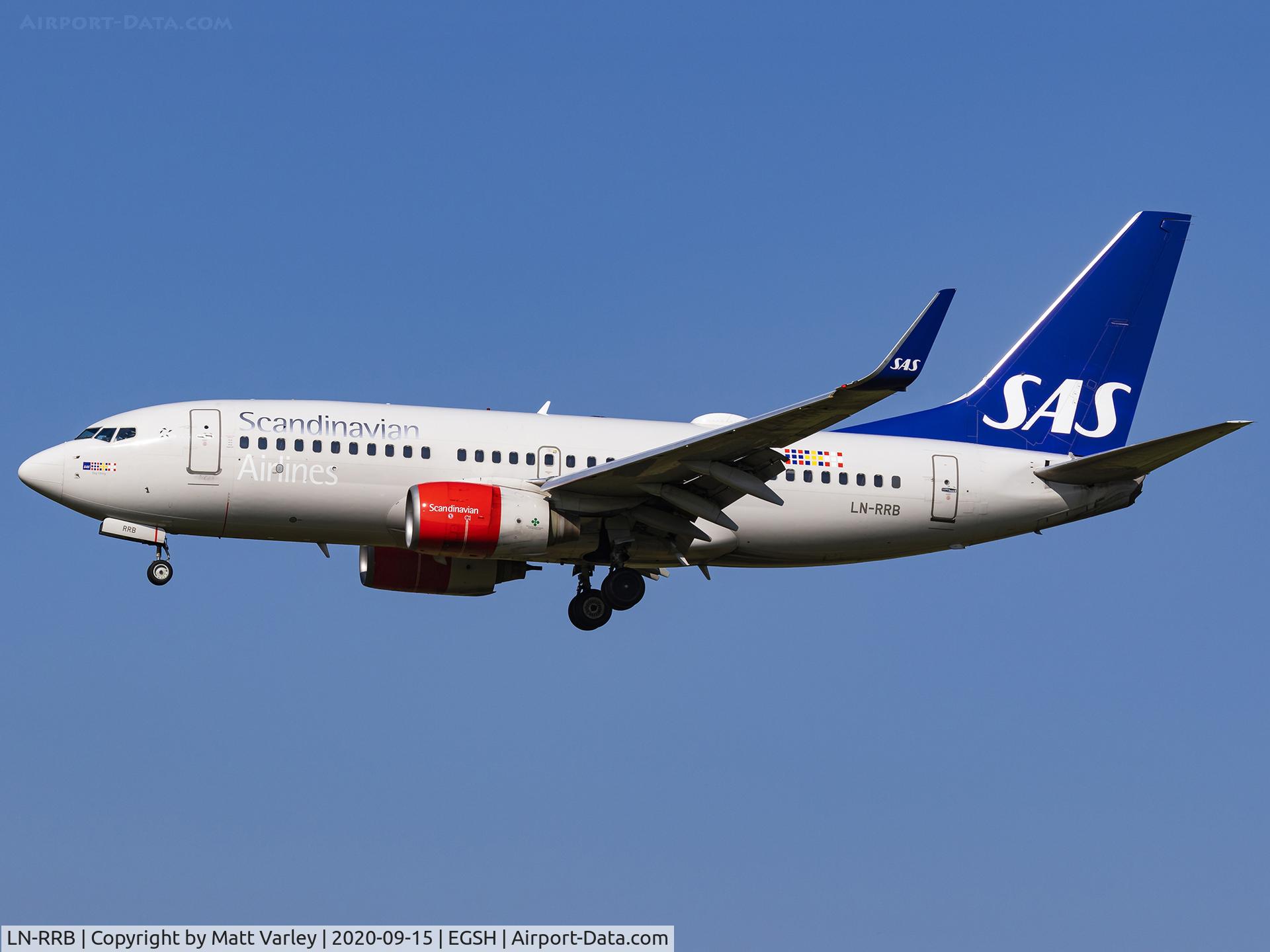 LN-RRB, 2007 Boeing 737-783 C/N 32276, Arriving at Norwich from Oslo